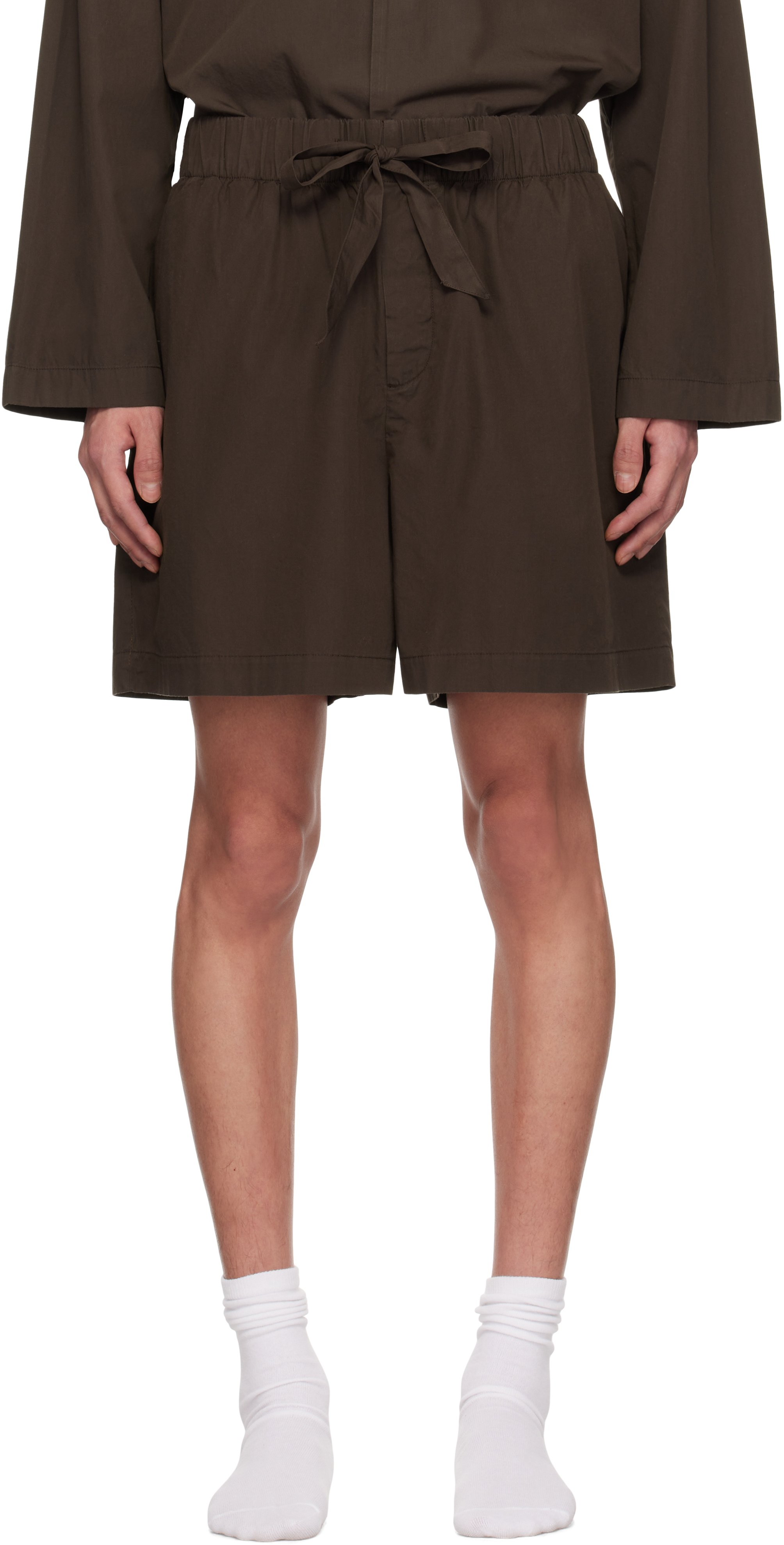 Brown Poplin Pyjama Shorts