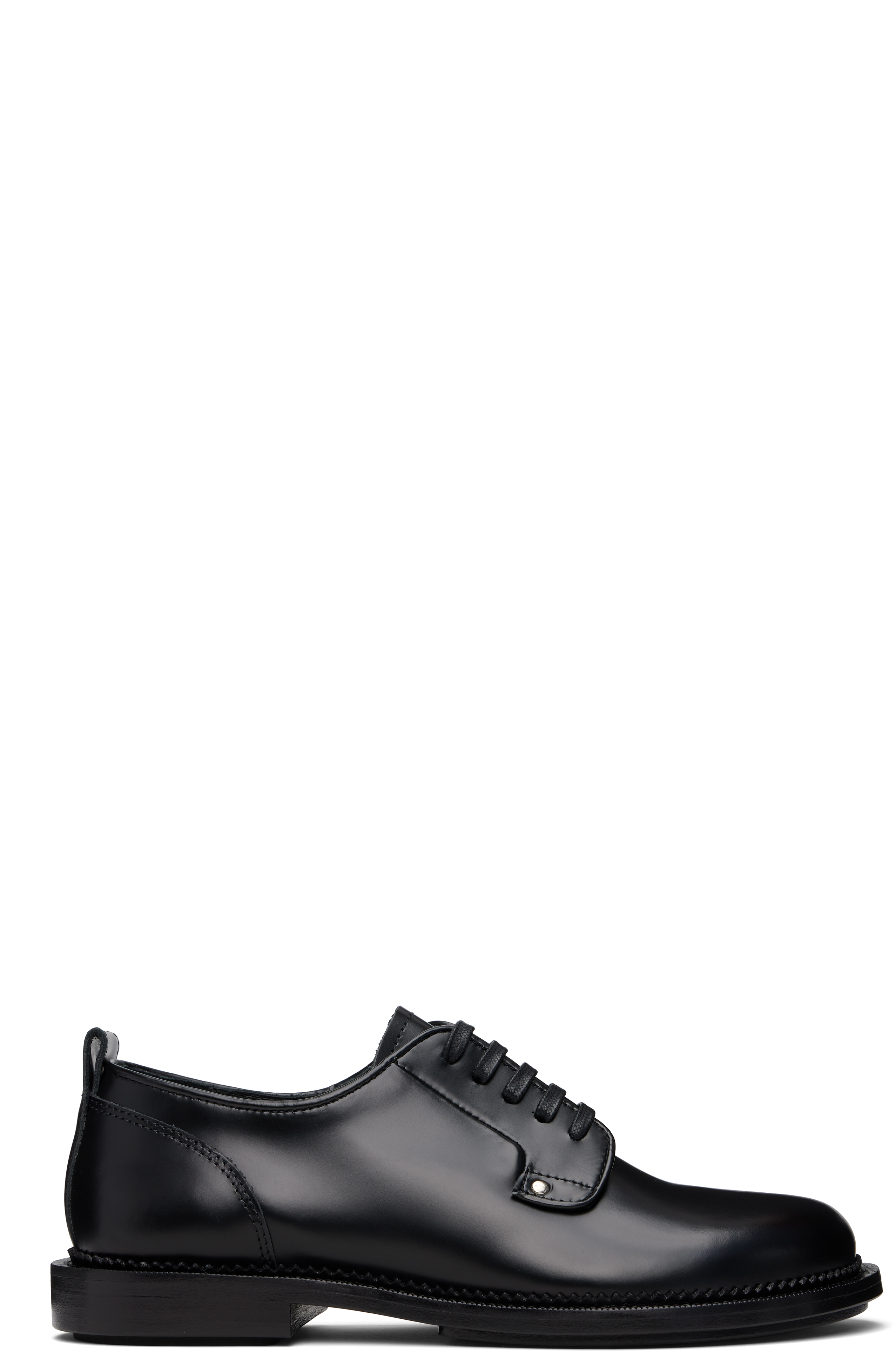 Black Leather Anatomical Toe Derbys