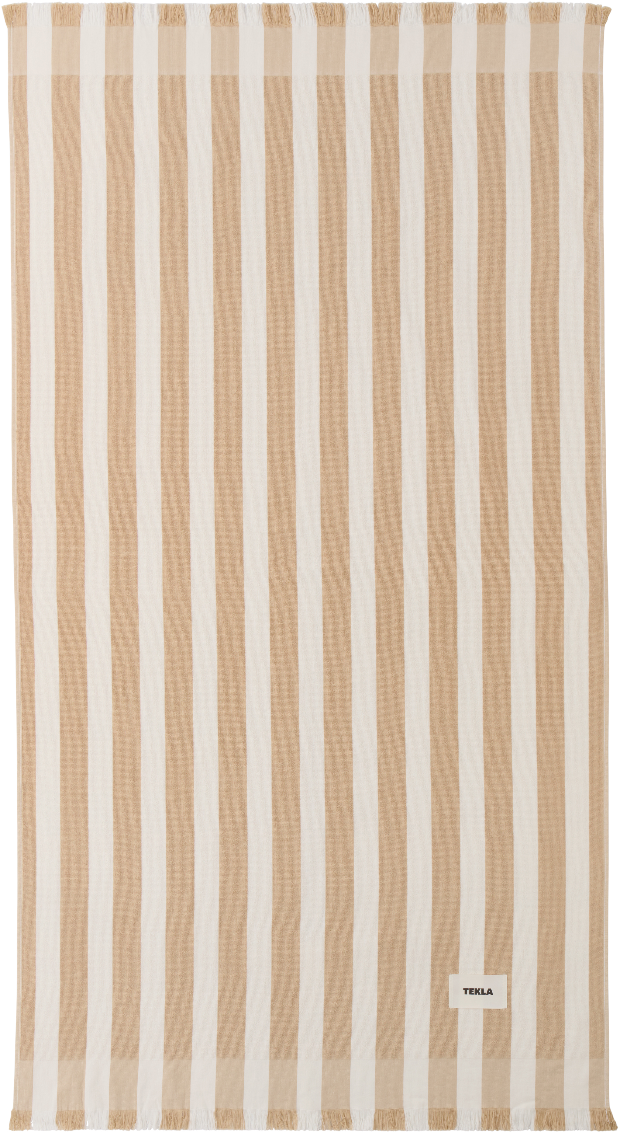 Tekla Off-white & Tan Striped Beach Towel
