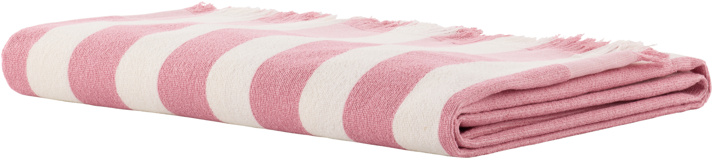 Tekla Pink & Off-white Striped Beach Towel In Pink
