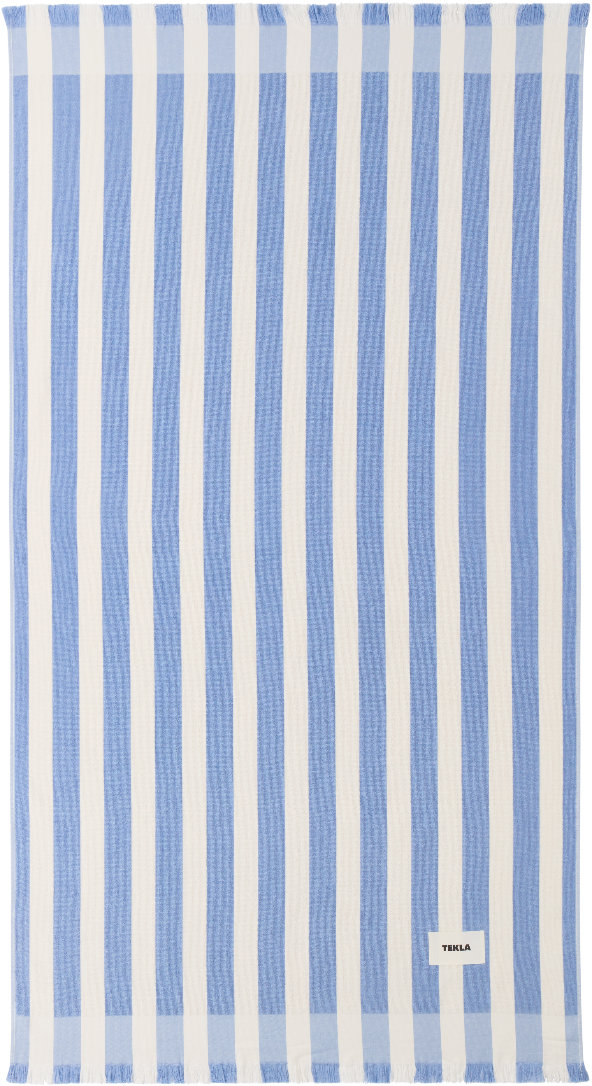 Tekla Blue & Off-white Striped Beach Towel In Blue