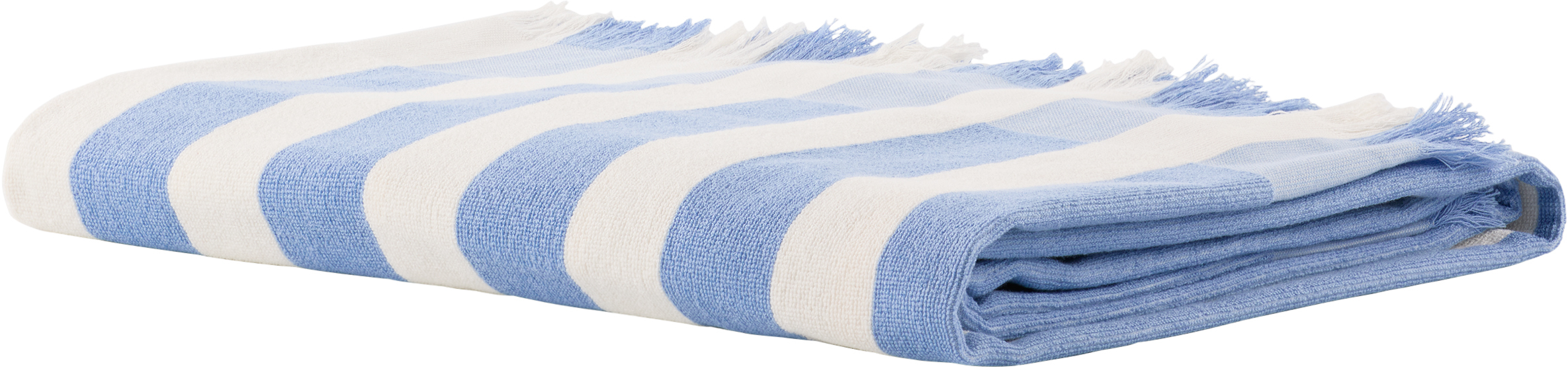 Tekla Blue & Off-white Striped Beach Towel In Blue