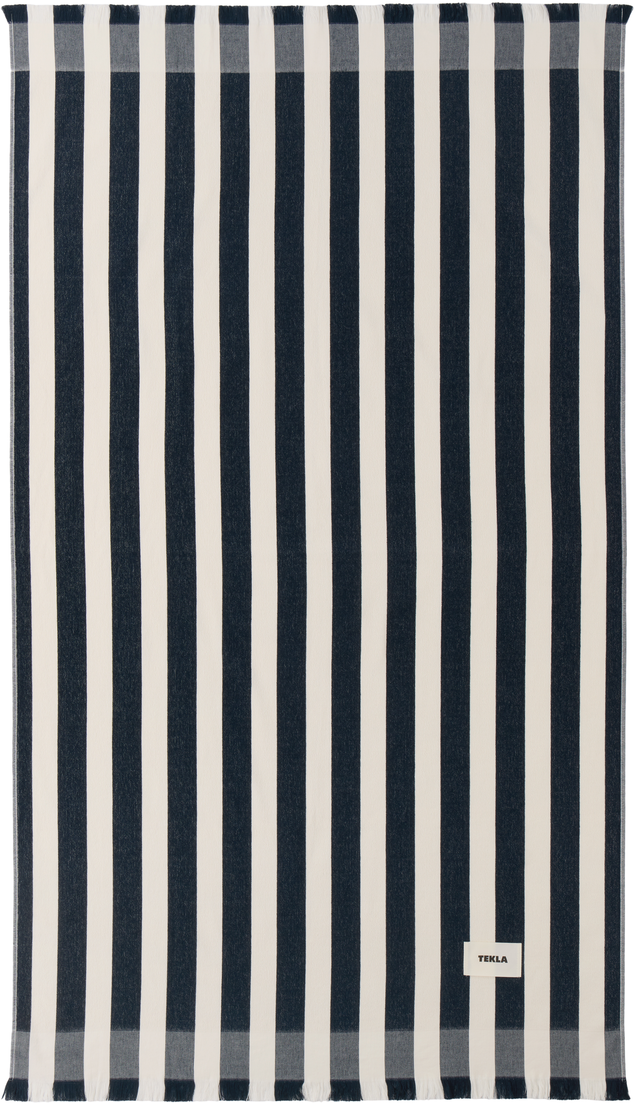 Tekla Black & Off-white Striped Beach Towel In Multi