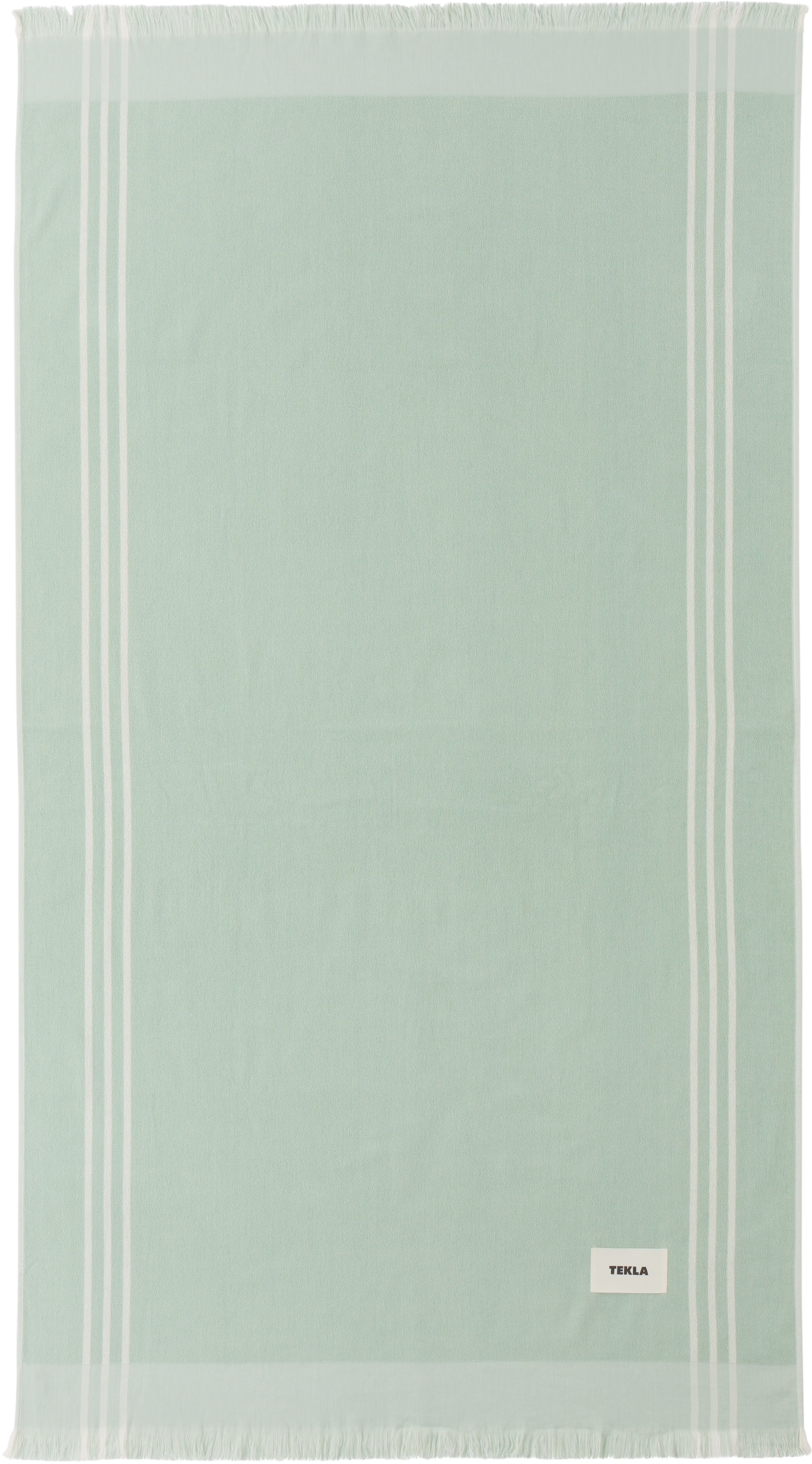 Tekla Green Striped Beach Towel In Green