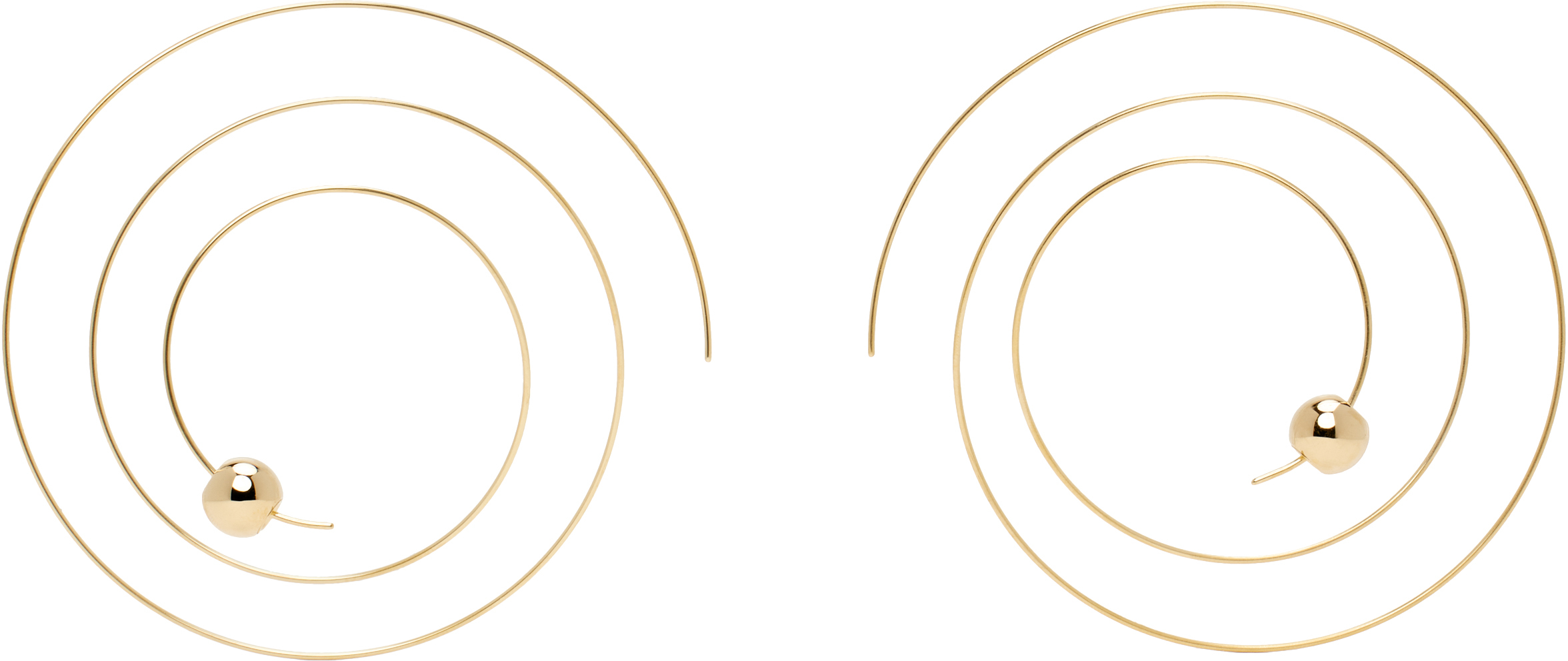 【関税込み】ALAIA ゴールド Thin Spiral ピアス ALAÏA: Gold Thin Spiral Earrings | SSENSE