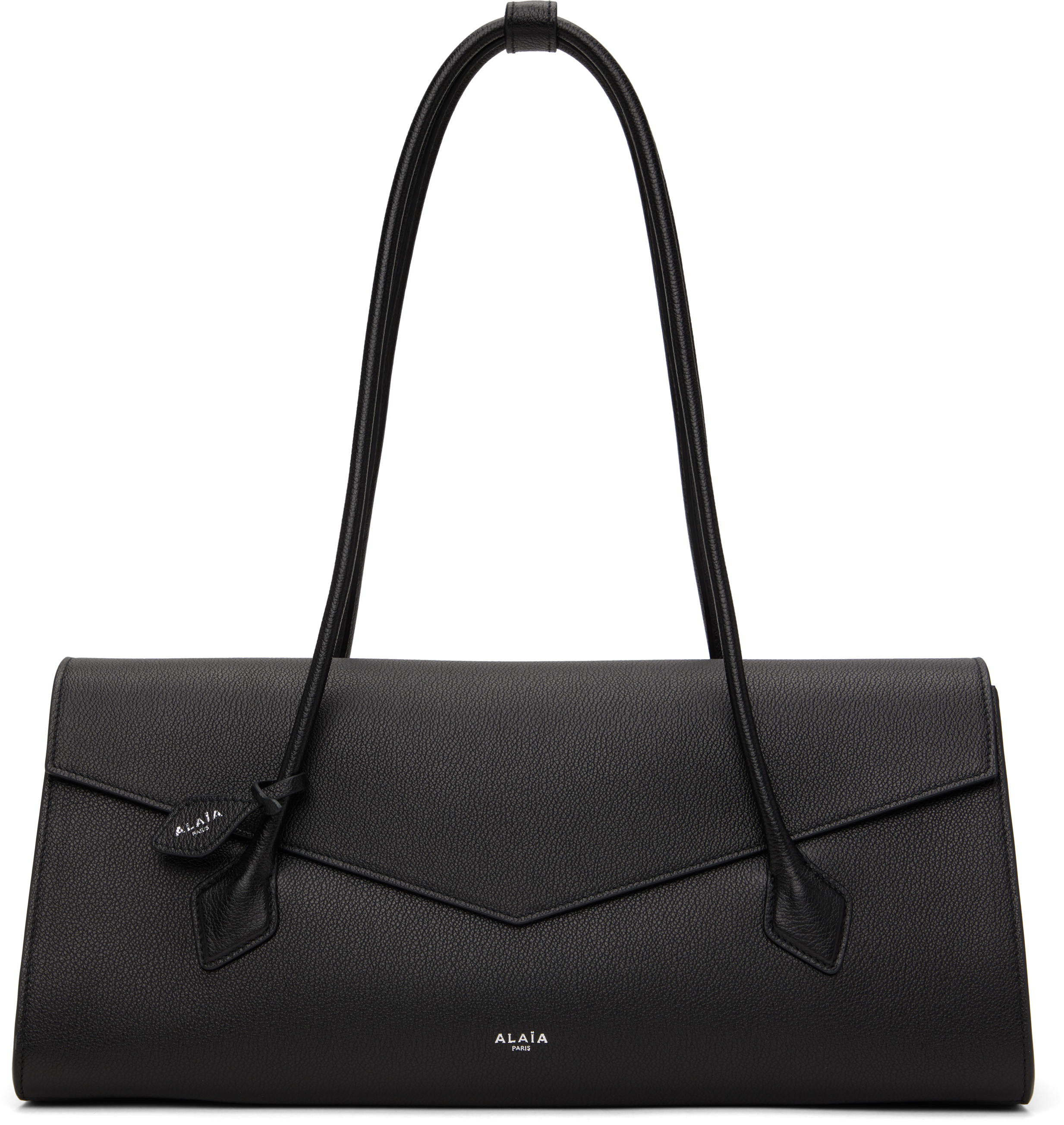 ALAÏA: Black 'Le Teckel Flap' Bag SSENSE