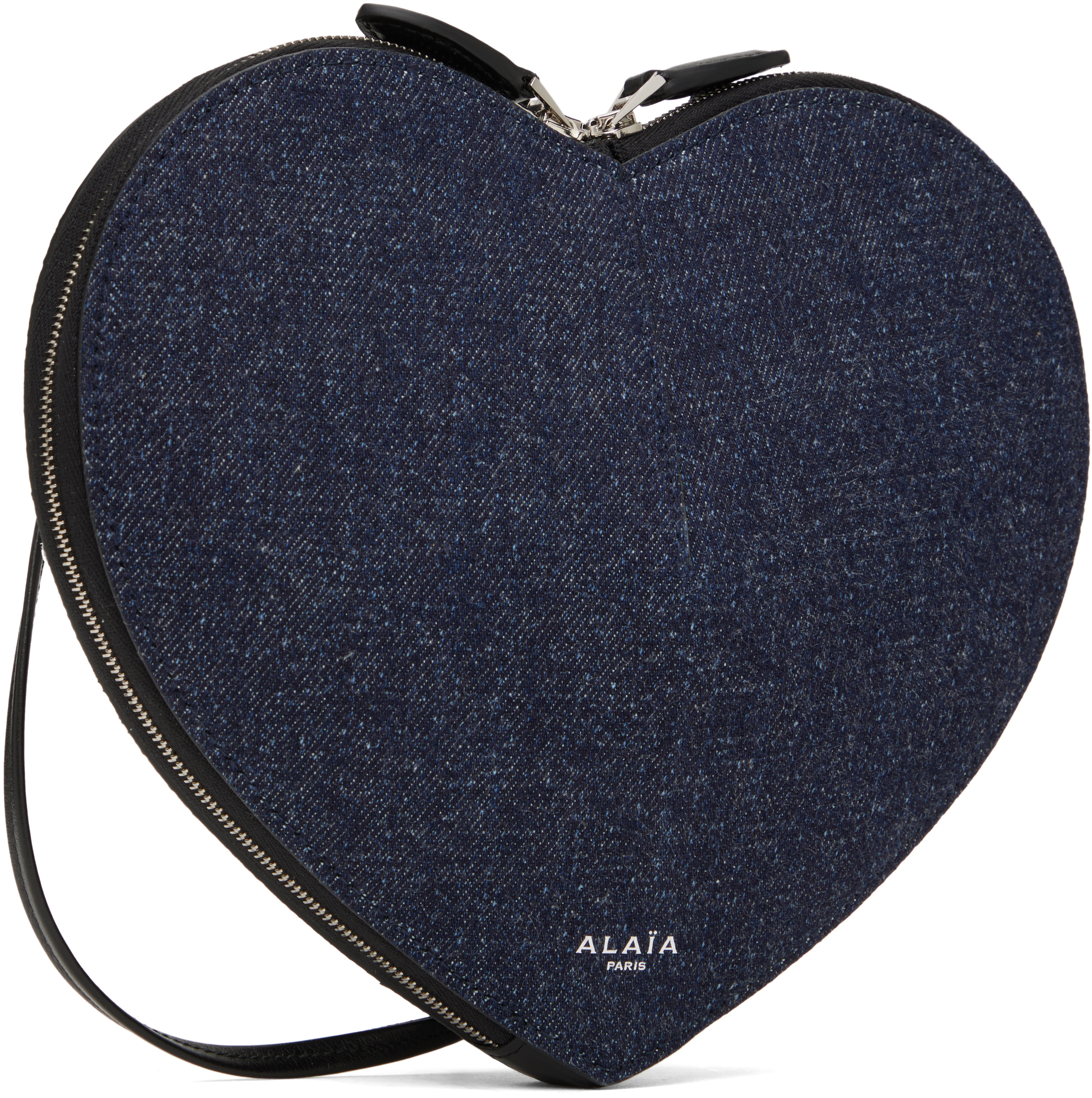 Alaïa Blue 'le Coeur' Bag In 516 - Bleu Denim