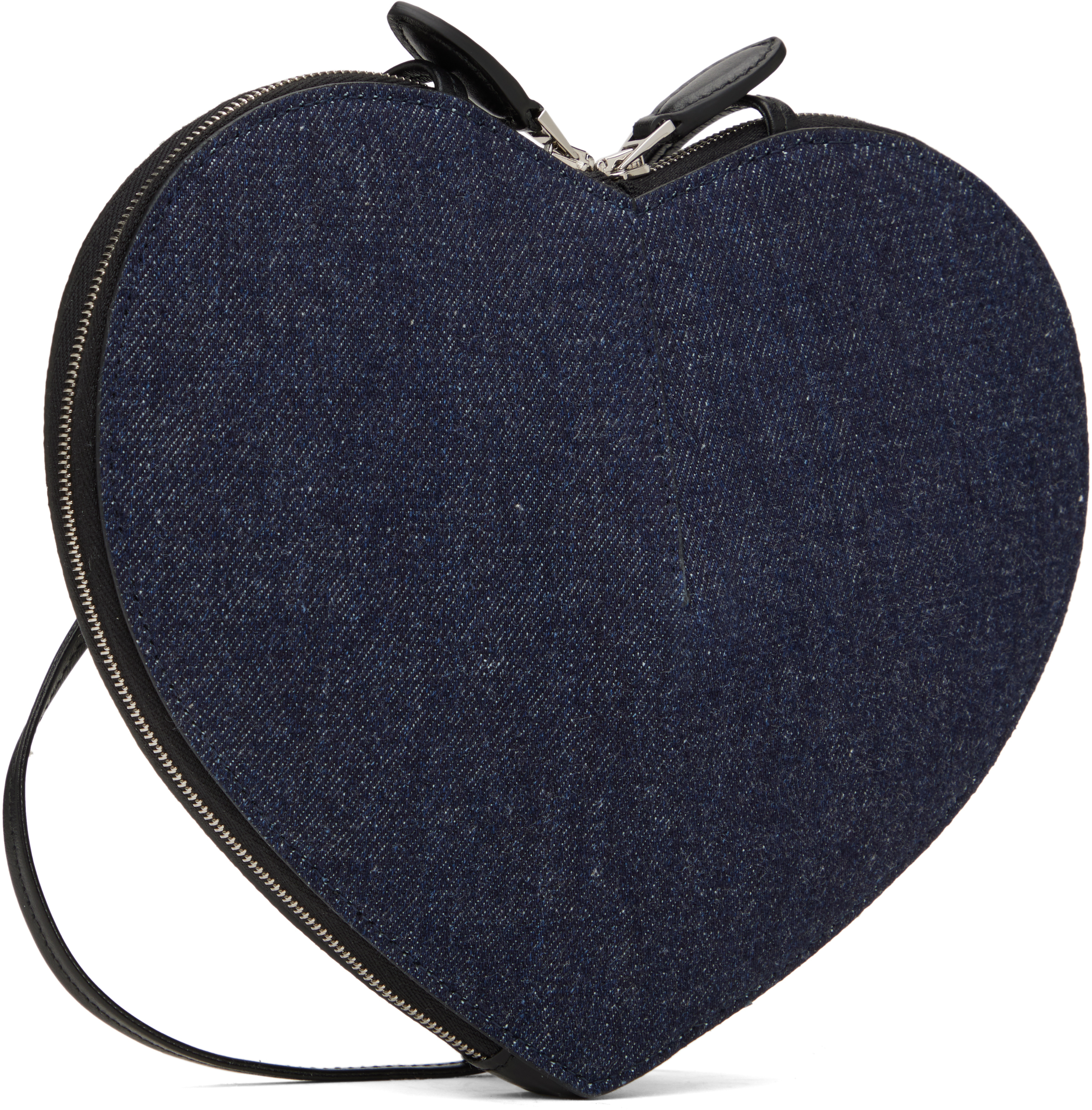 Alaïa Blue 'le Coeur' Bag In 516 - Bleu Denim