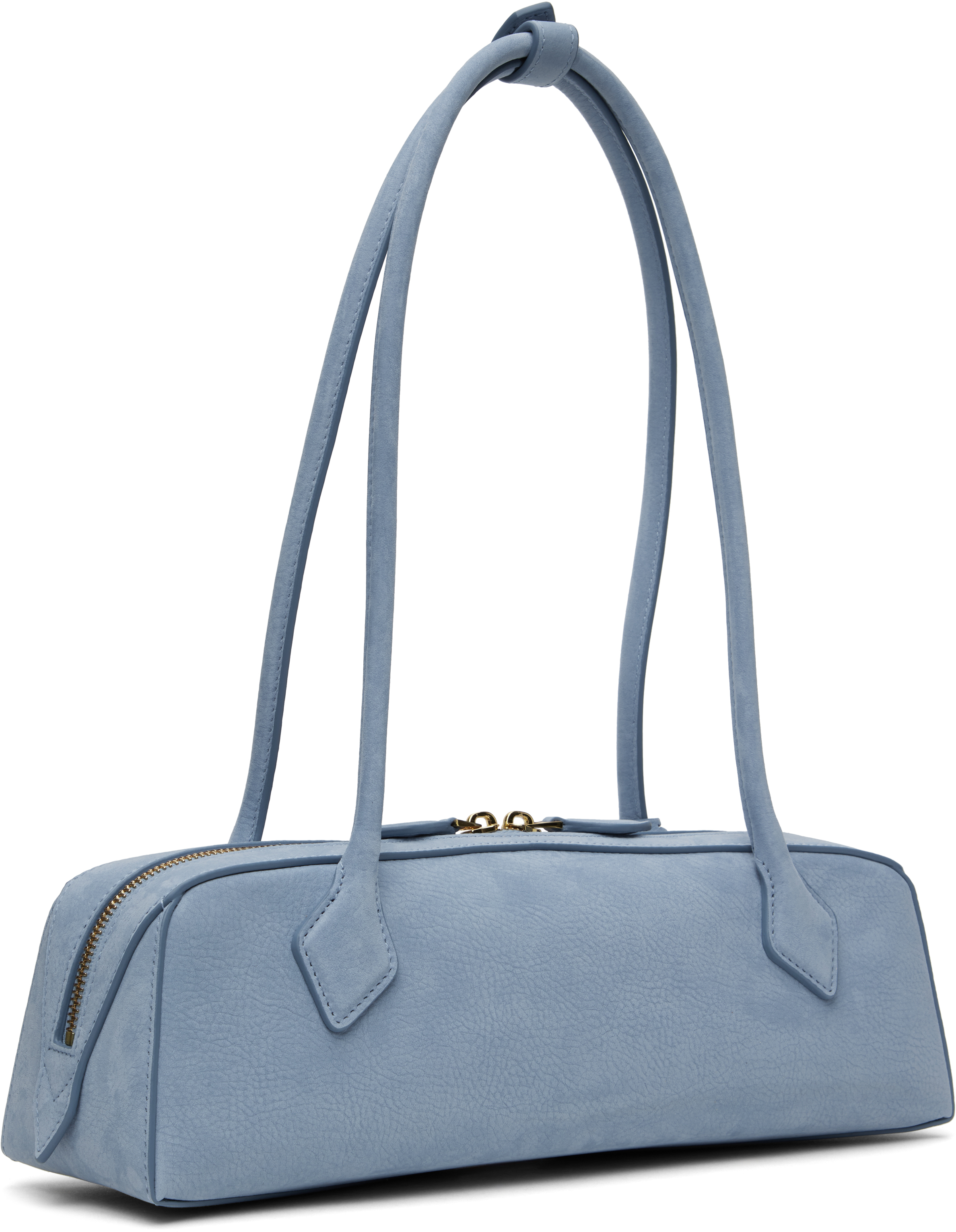 Alaïa Le Teckel Medium Leather Shoulder Bag In 506 - Bleu Cendre