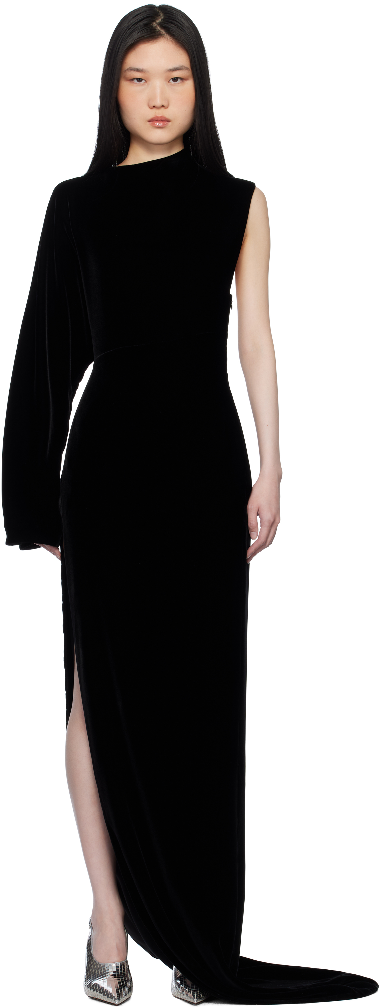 ALAÏA Black Velvet Maxi Dress