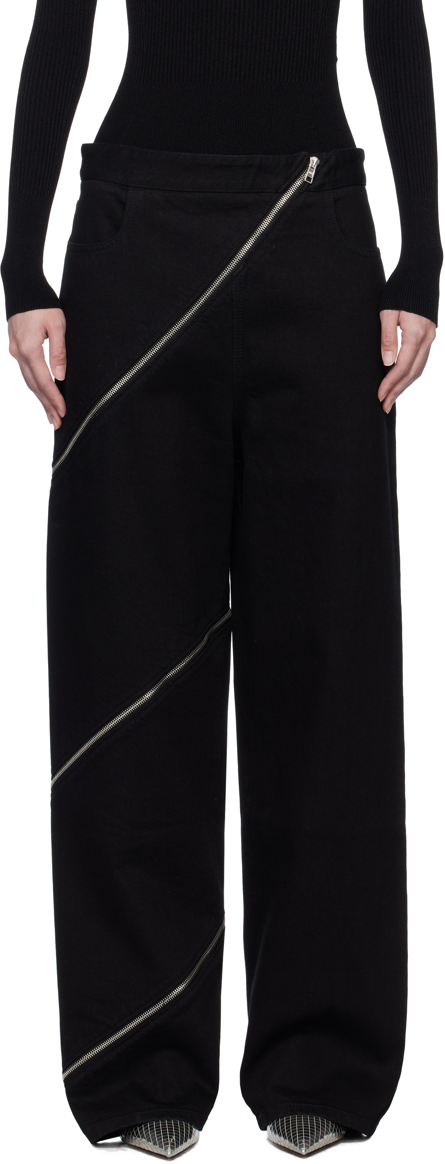 【ALAIA】SPIRALE ジーンズ ALAÏA BLEU VINTAGE SPIRAL JEANS IN FADED DENIM |ALAÏA CA