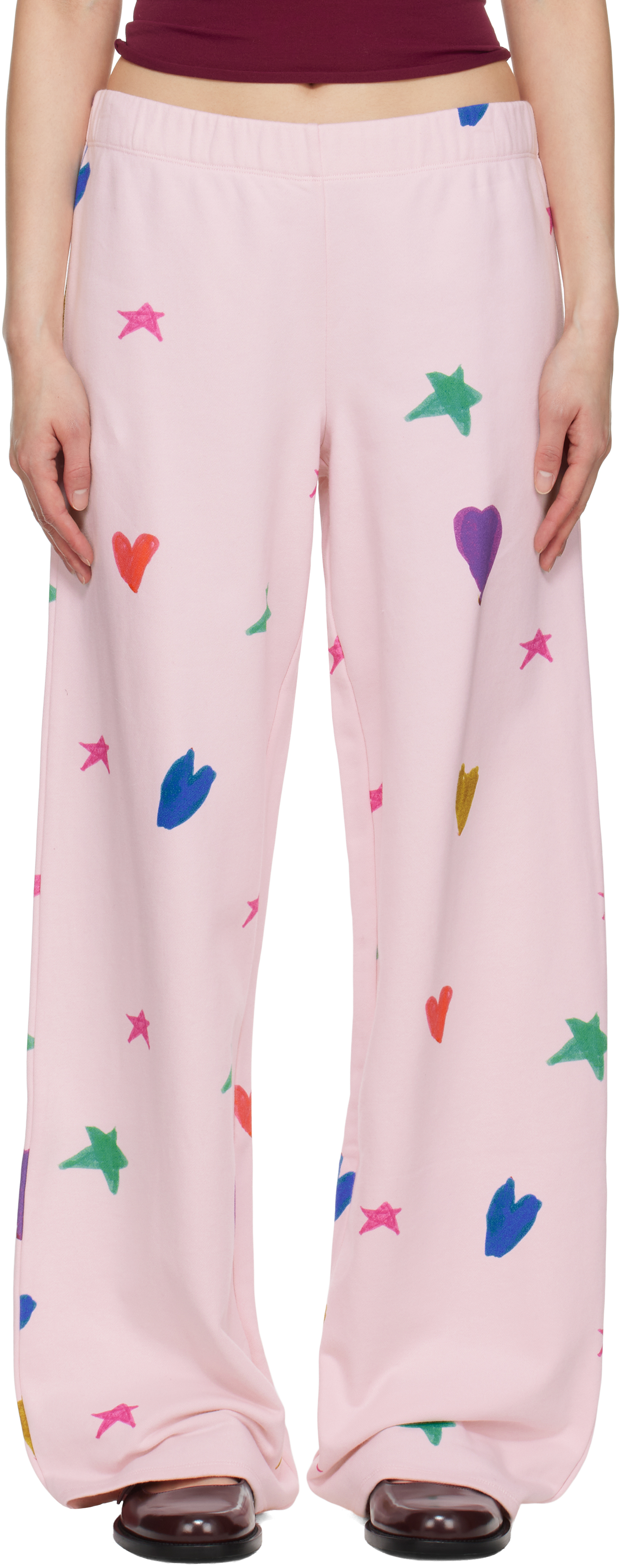【関税込み】Kids Worldwide ピンク Heart ラウンジパンツ Pink Heart Lounge Pants by Kids Worldwide on Sale
