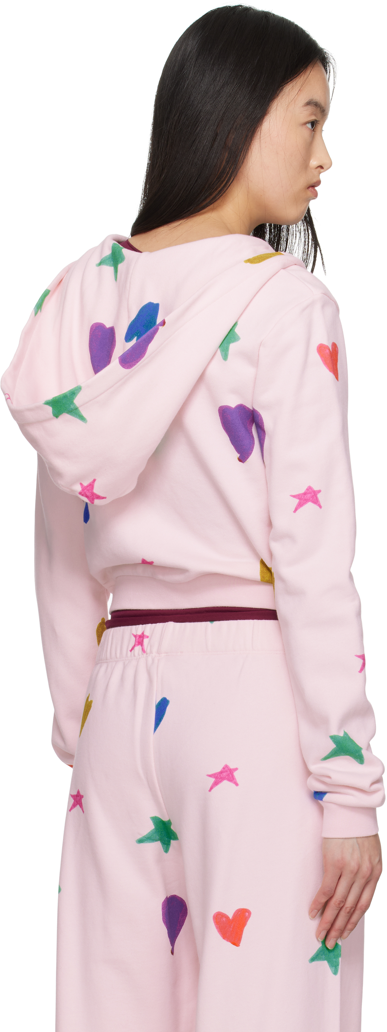 Kids Worldwide Pink Heart Mini Zip Up Hoodie In Pink
