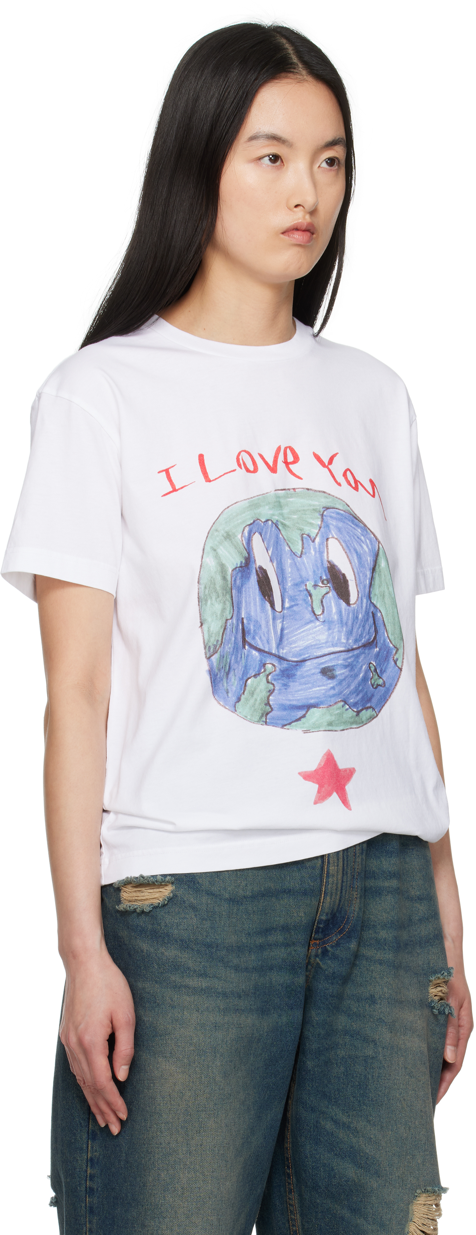 Kids Worldwide White 'i Love Earth' T-shirt In White
