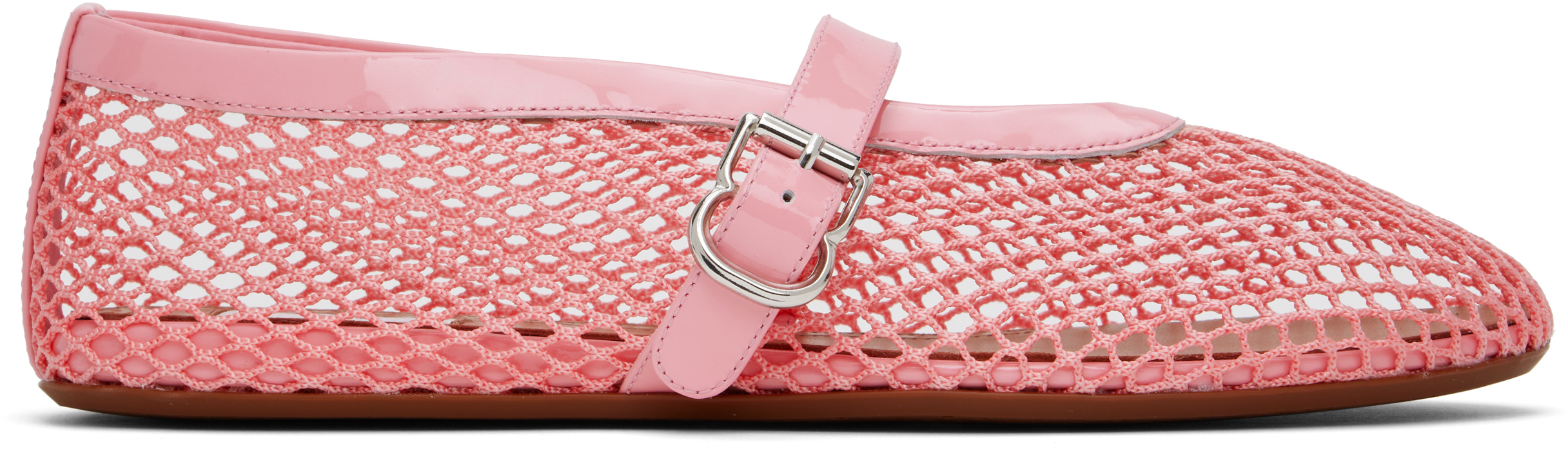 Pink Fishnet Ballerina Flats