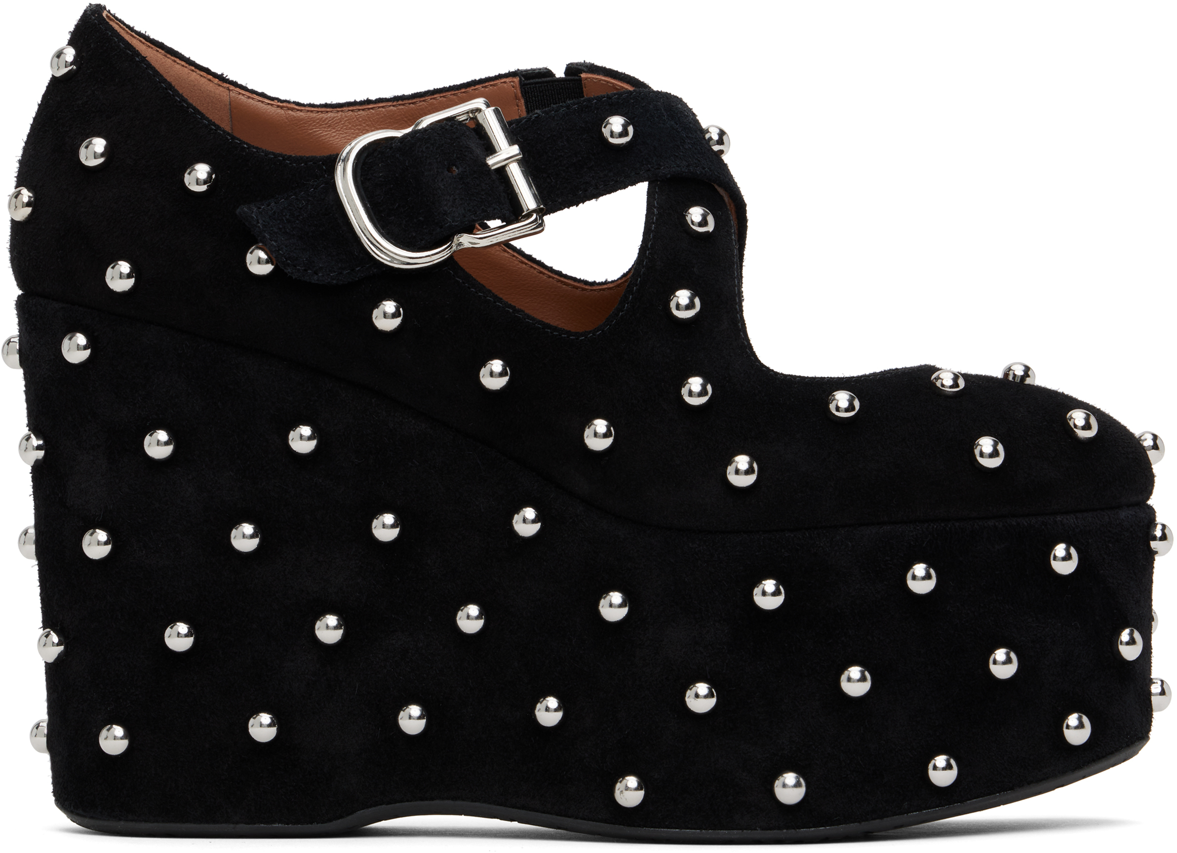 【関税込み】ALAIA ブラック Criss Cross ウェッジヒール ALAÏA BLACK CRISS CROSS WEDGES IN PATENT CALFSKIN |ALAÏA US