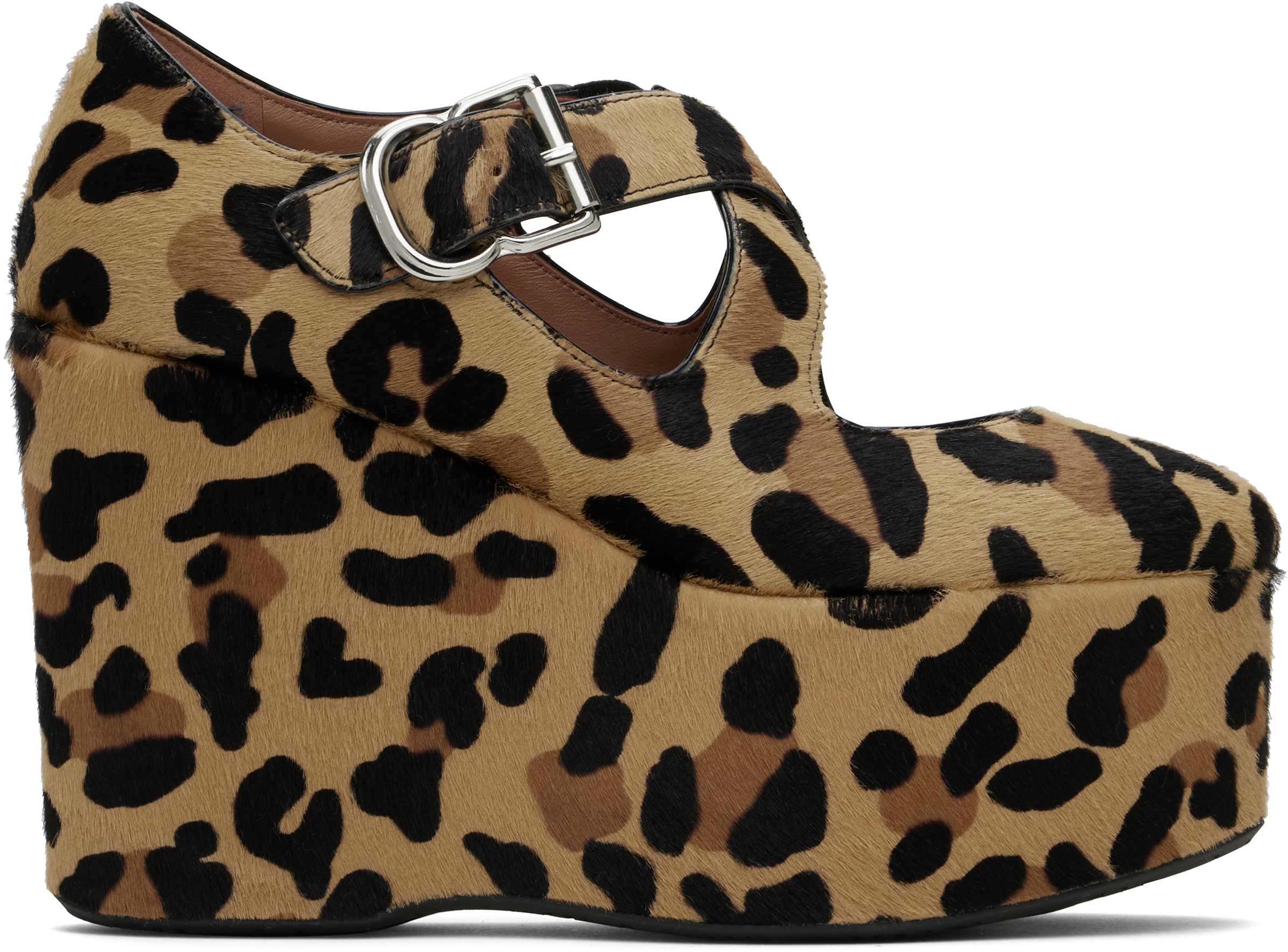 【関税込み】ALAIA ブラウン クリスクロス ウェッジヒール ALAÏA: ブラウン クリスクロス ウェッジヒール | SSENSE 日本