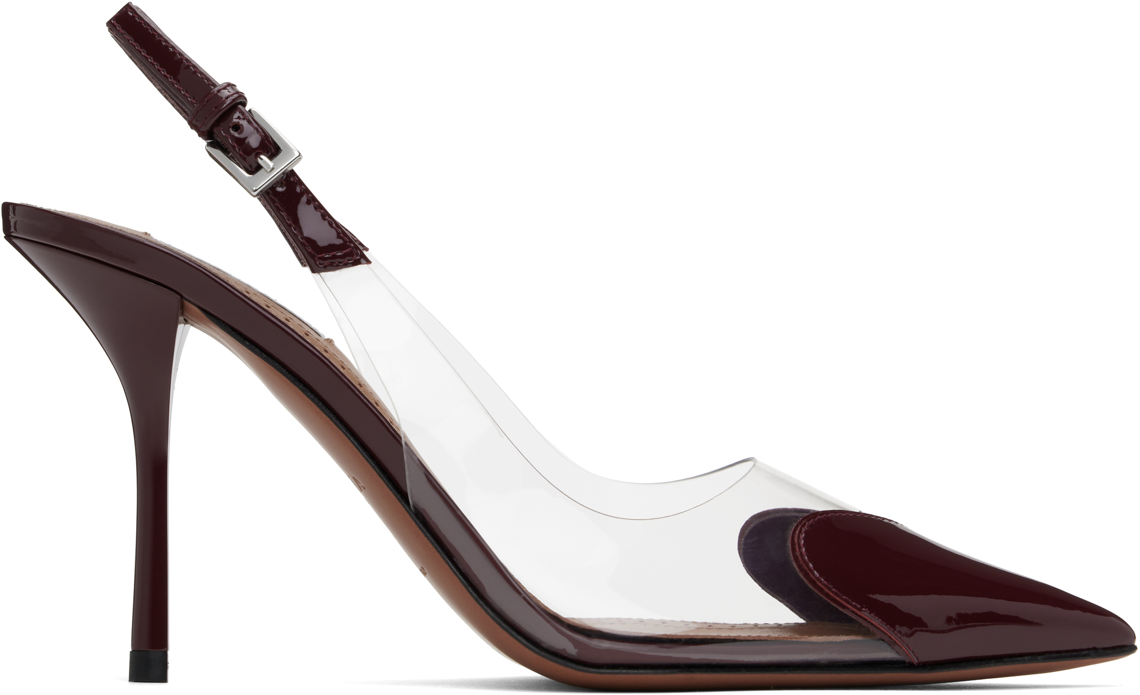 ALAÏA Burgundy 'Le Caur' Slingback Heels