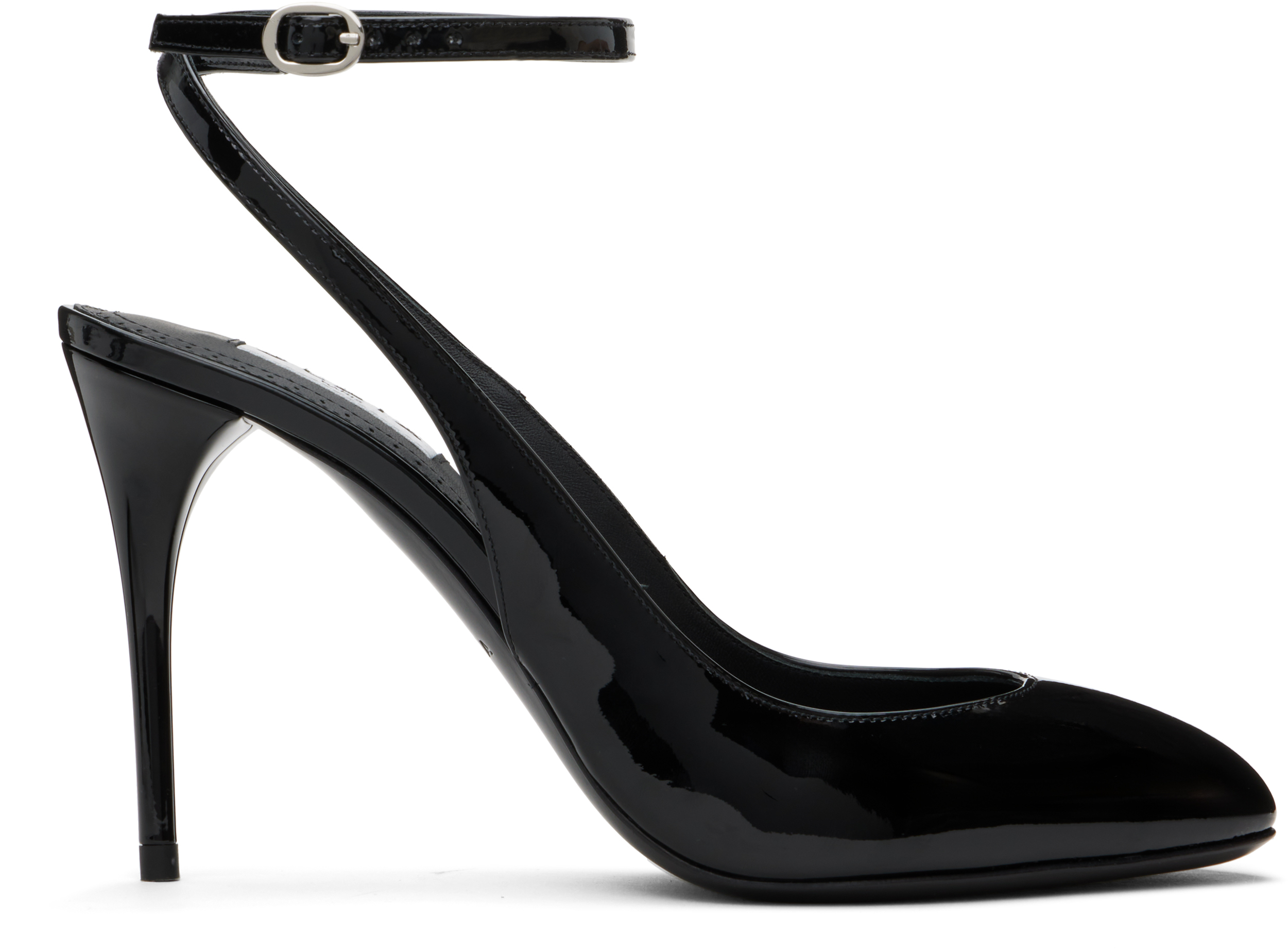 ALAÏA Black Patent Calfskin Slingback 90 Heels