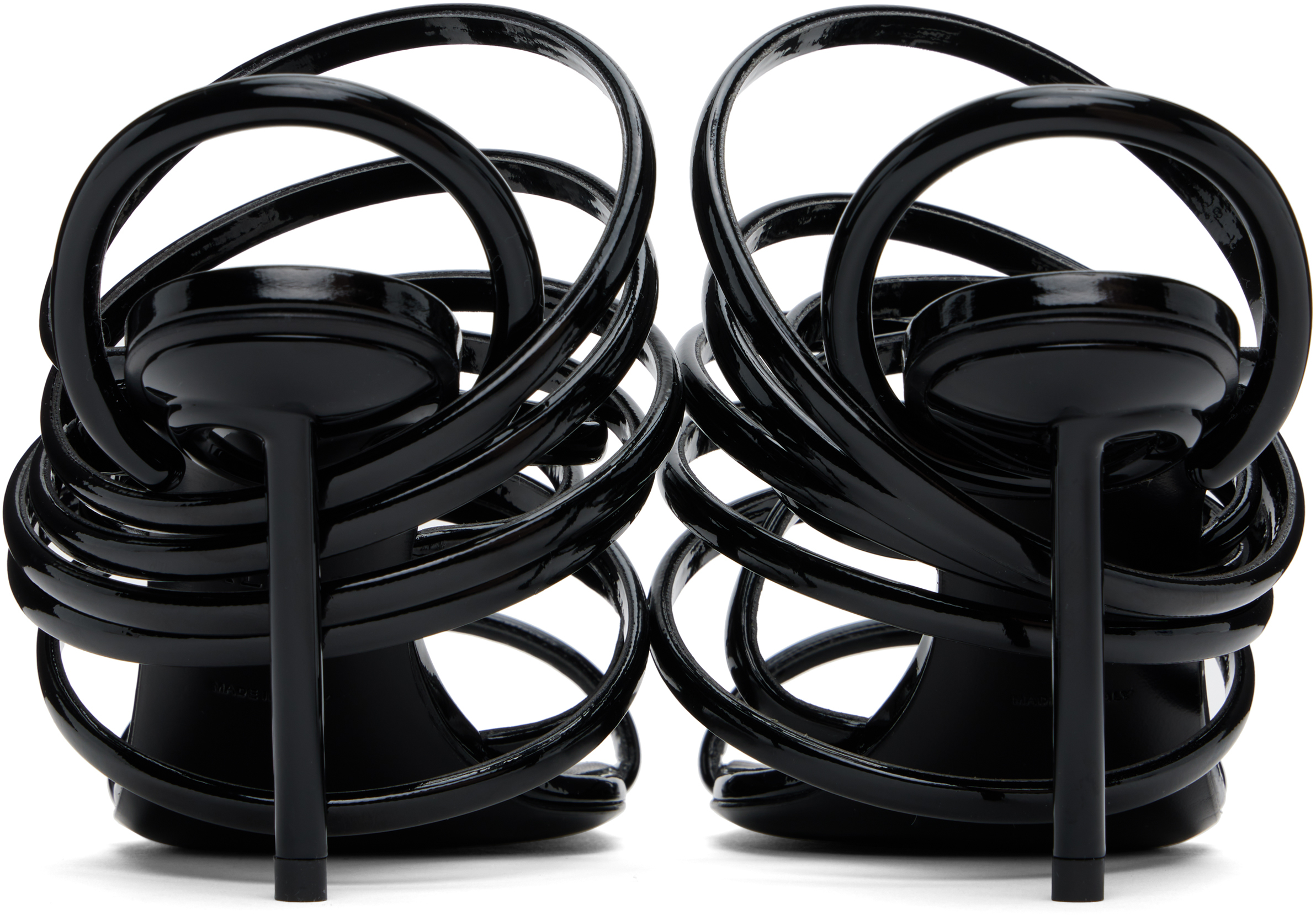 Alaïa Round Toe Open Toe Sandals In 999 - Noir