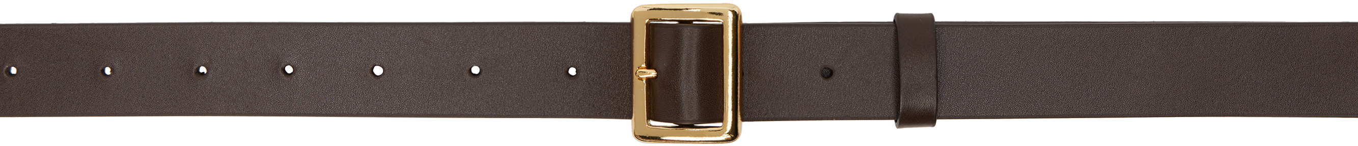AURALEE: Brown Square Buckle Belt | SSENSE AURALEE: Brown Square Buckle Belt | SSENSE