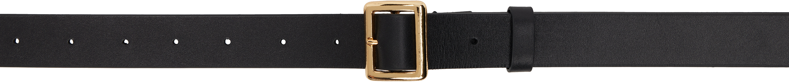 AURALEE: Black Square Buckle Belt | SSENSE
