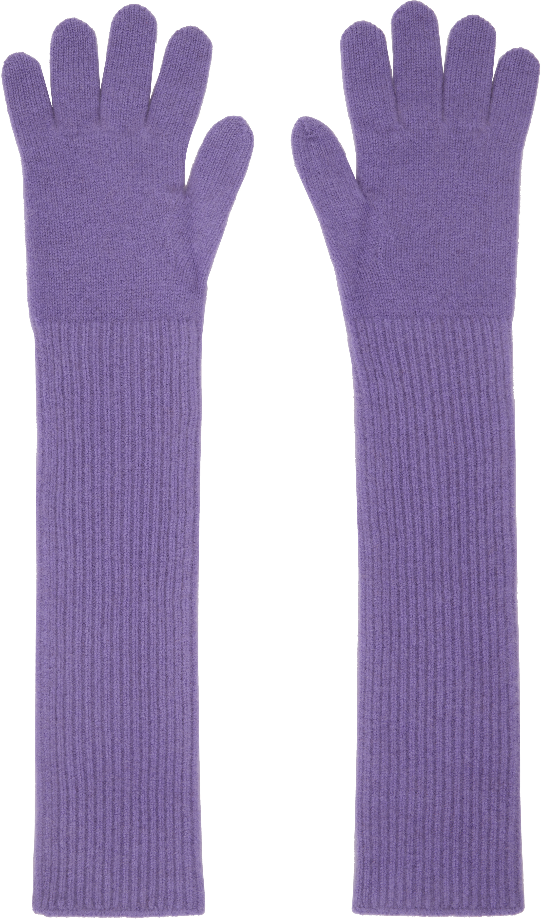 Shop Auralee Purple Baby Cashmere Knit Long Gloves