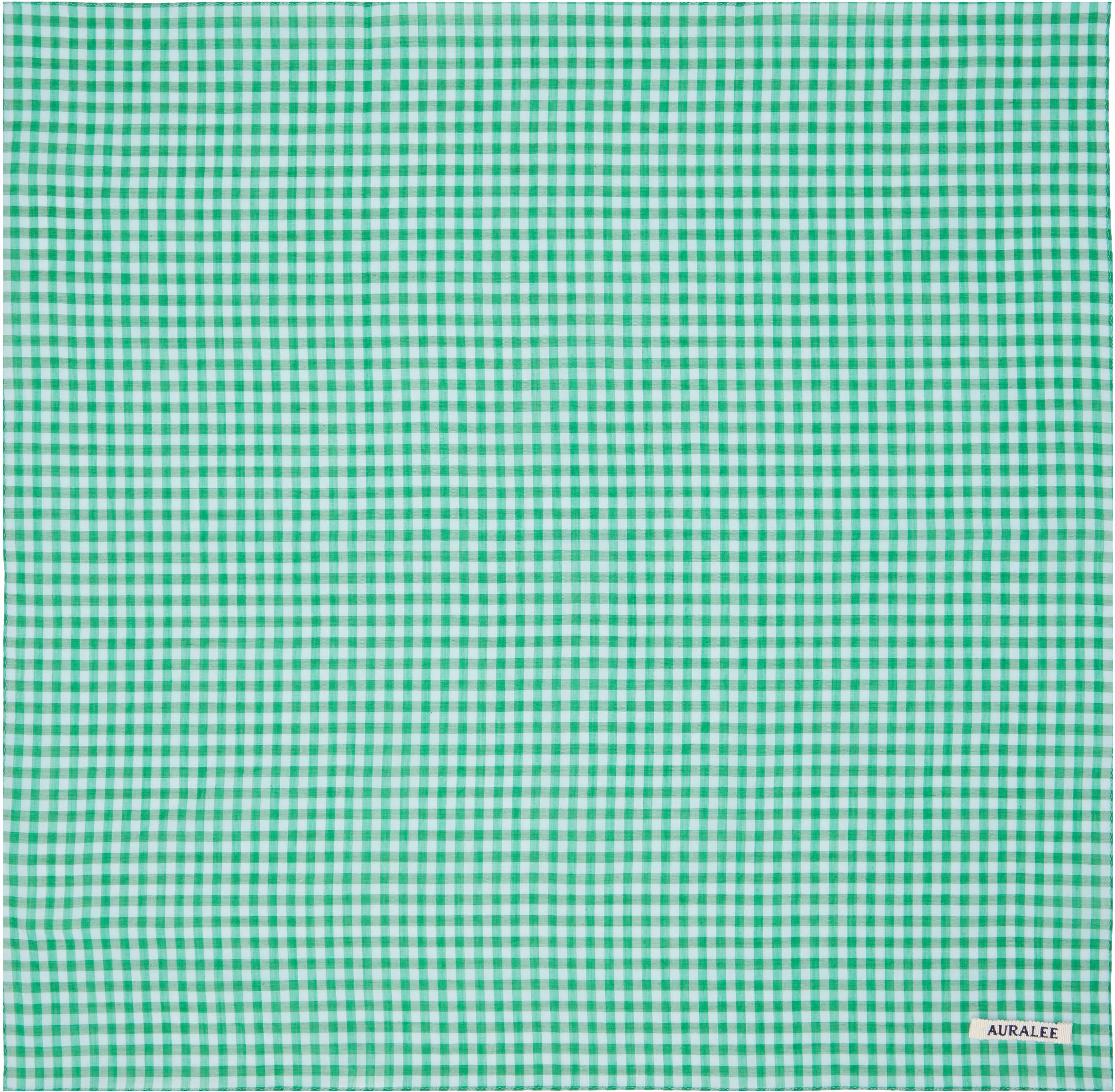 Green Airy Light Cotton Check Scarf