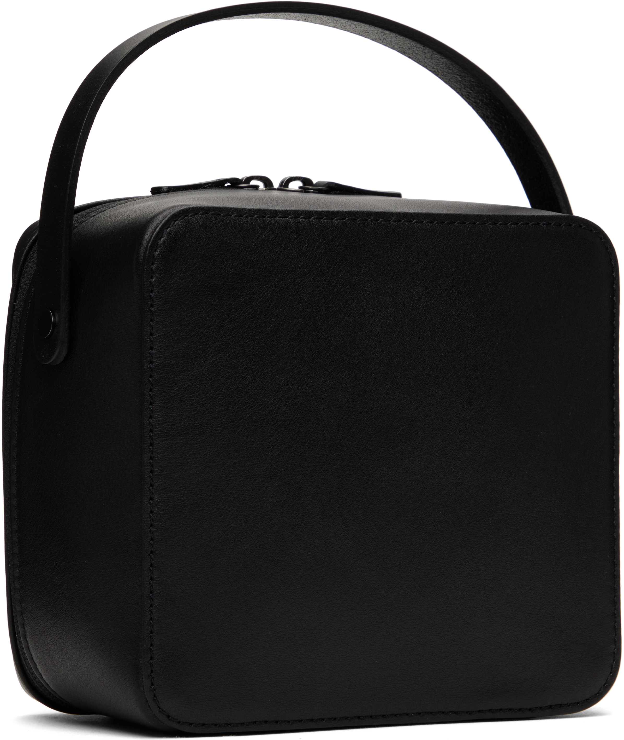Shop Auralee Black Small Leather Travel Bag