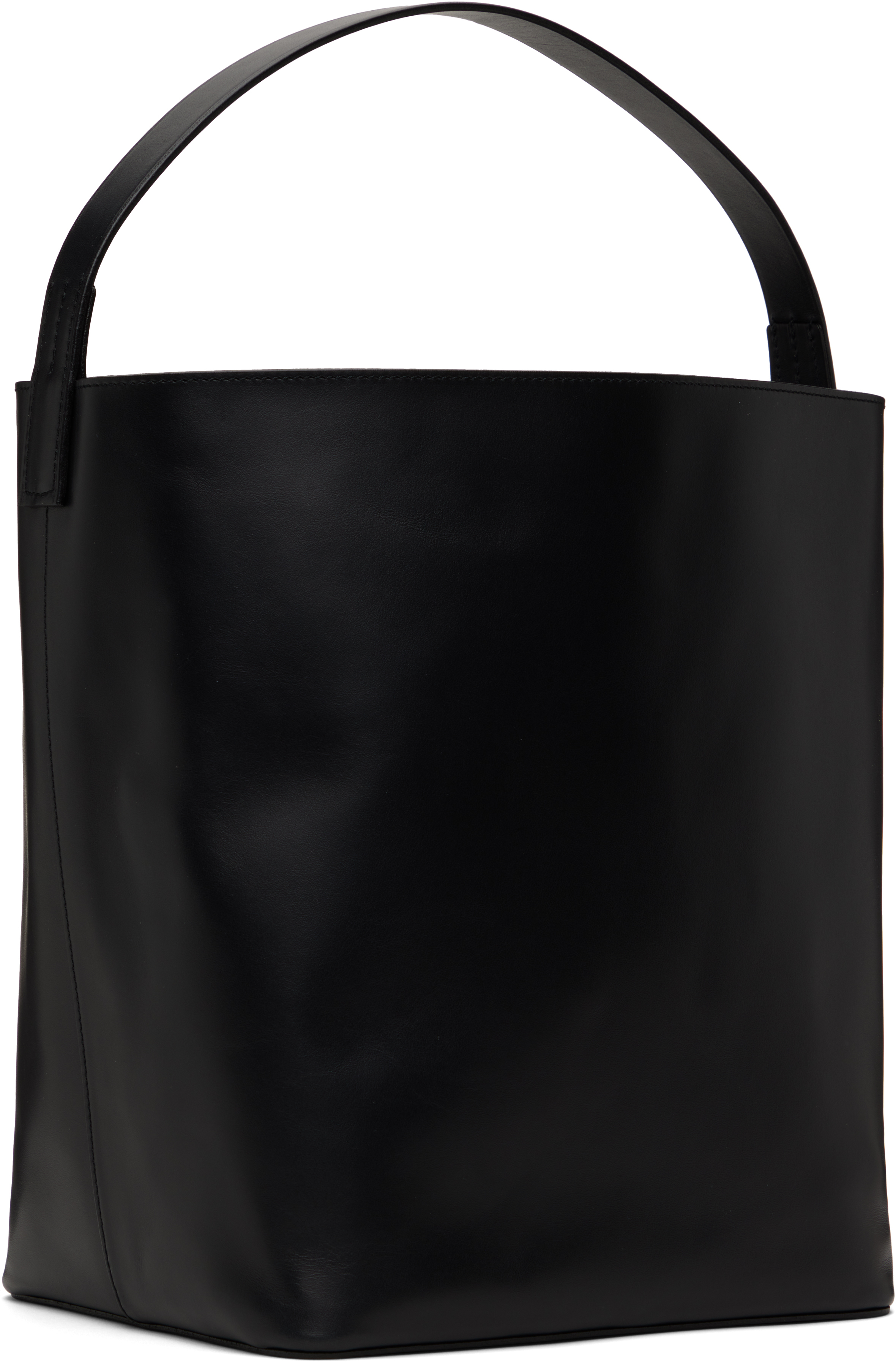 Shop Auralee Black Aeta Edition Leather Shoulder Bag