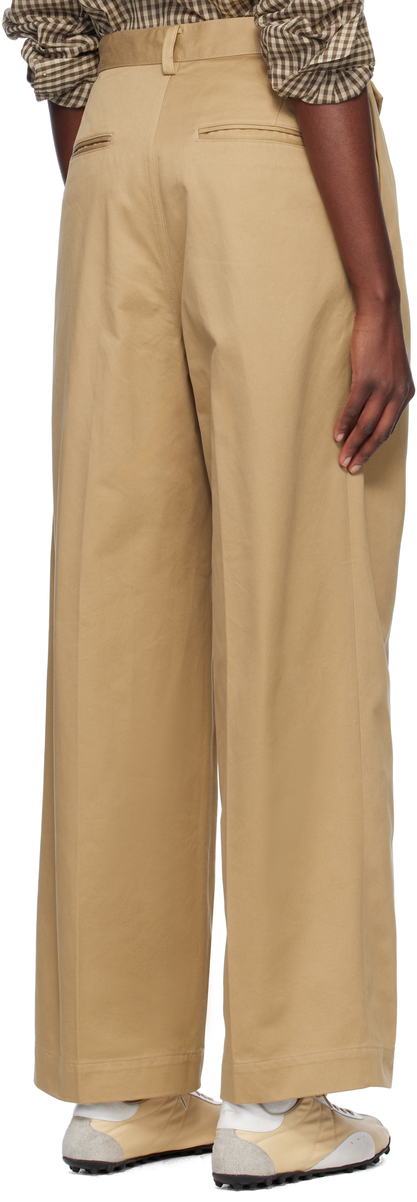 Auralee Tan Washed Finx Chino One-tuck Trousers In Camel Brown