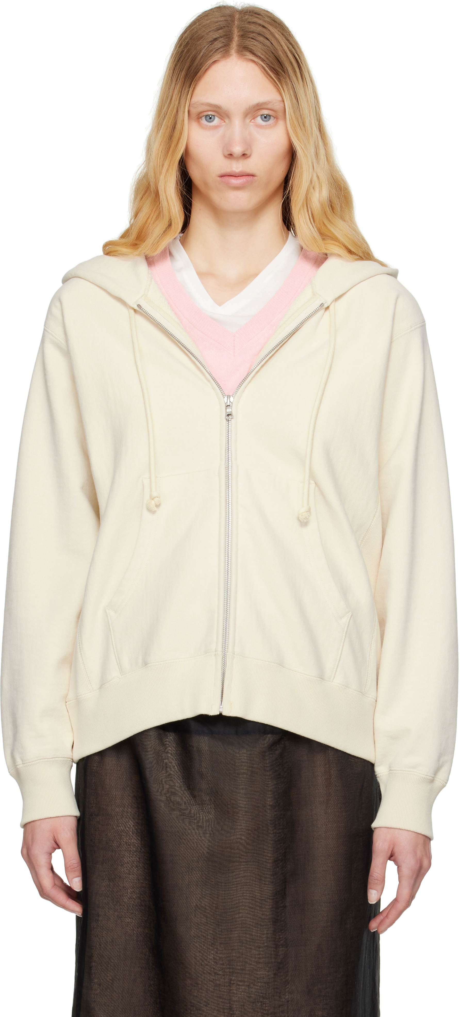AURALEE: Off-White Smooth Soft Bd Sweat Zip Hoodie | SSENSE