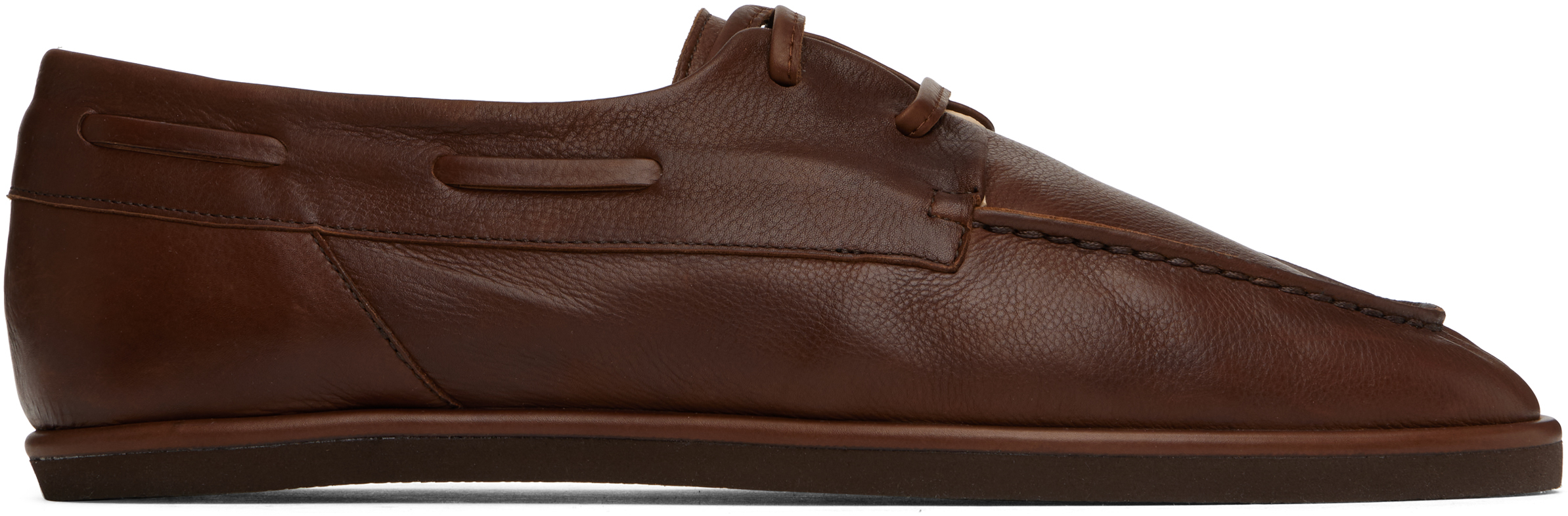 Auralee Soft Leather Deck Shoes | Black | Canoe Club
