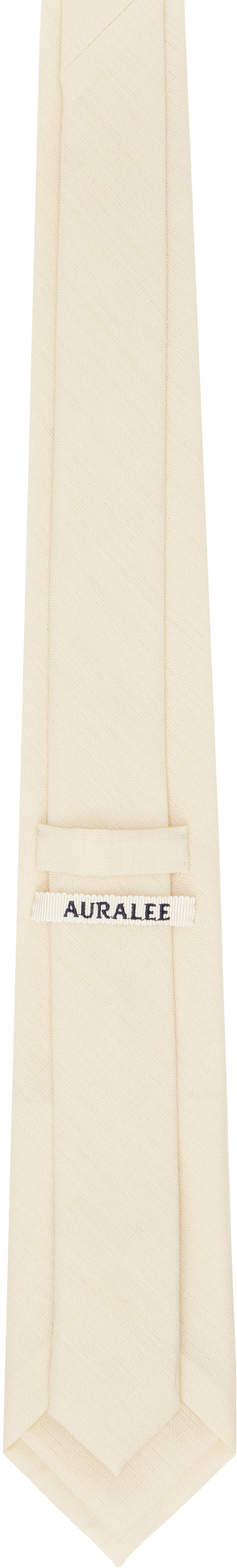 Auralee Off-white Wool Kid Mohair Hop Sack Tie In Ivory White