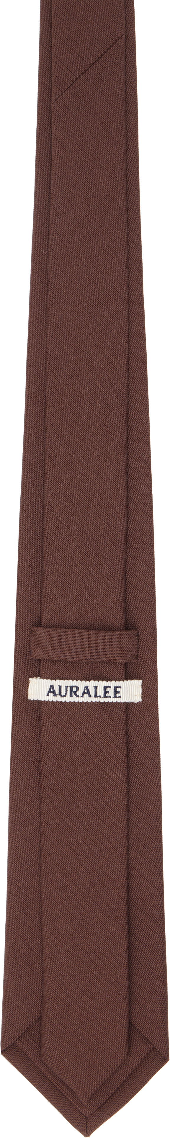 Auralee Burgundy Wool Kid Mohair Hop Sack Tie In Burgundy