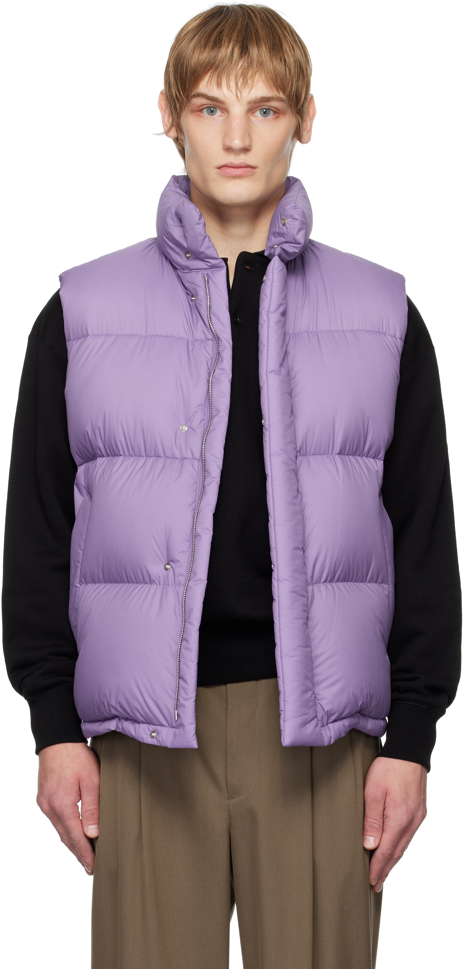 Khaki Super Light Nylon Ripstop Down Vest