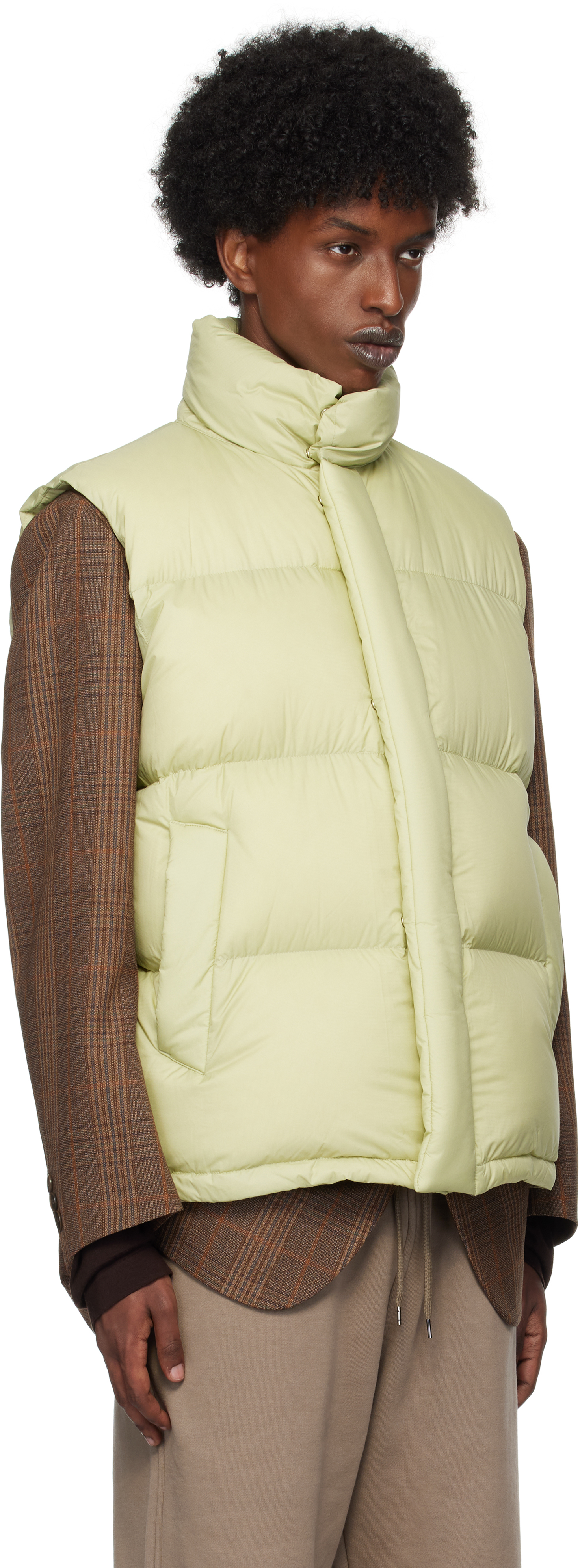Auralee Khaki Super Light Nylon Ripstop Down Vest In Light Khaki