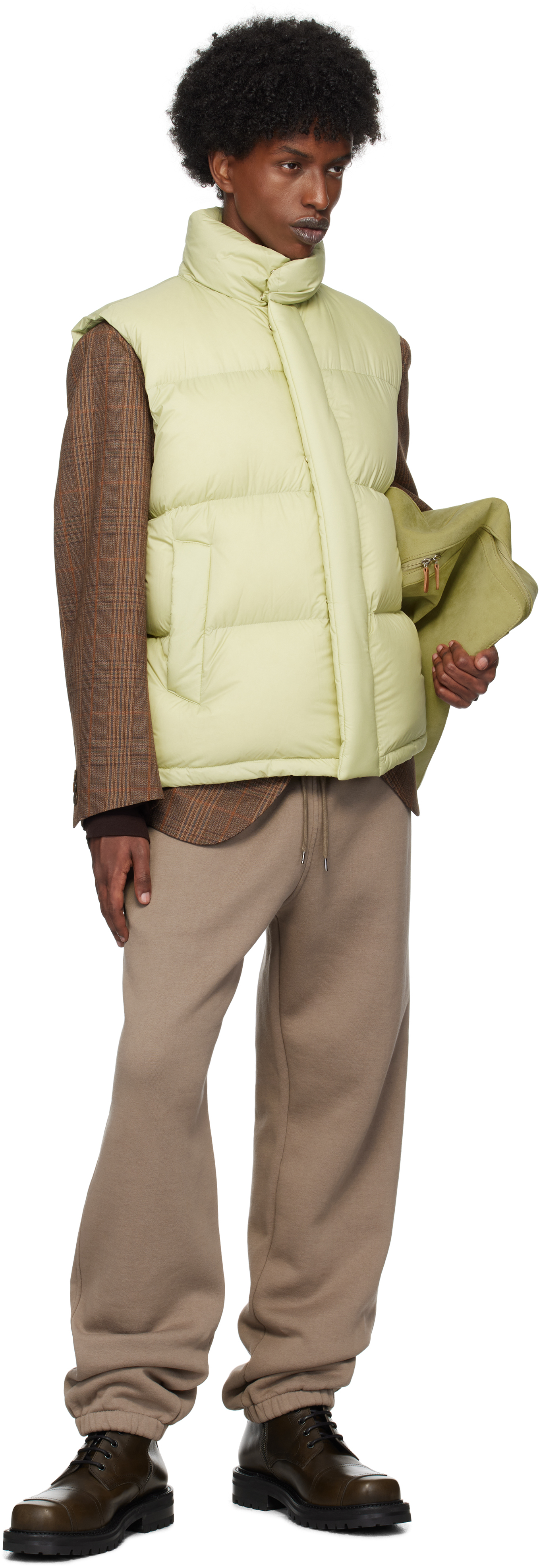 Auralee Khaki Super Light Nylon Ripstop Down Vest In Light Khaki
