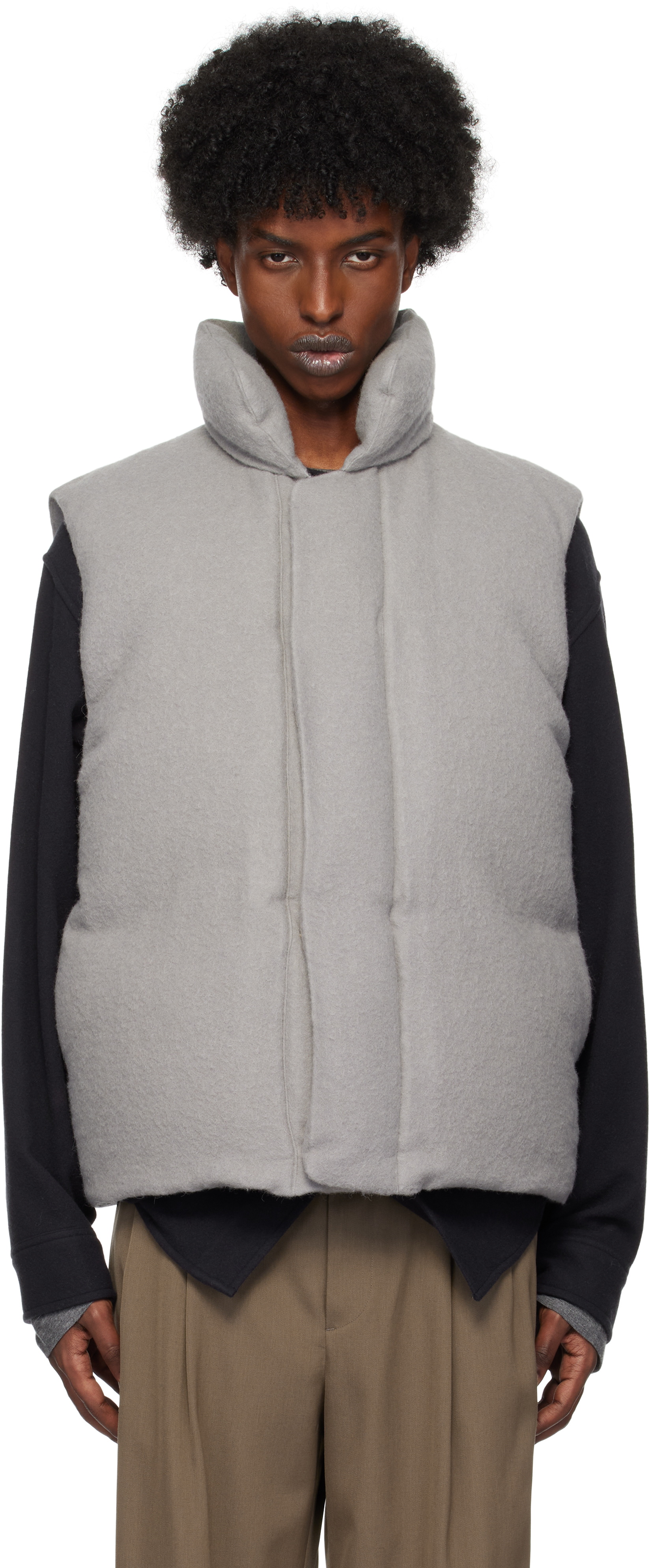 Off-White Brushed Alpaca Wool Down Vest
