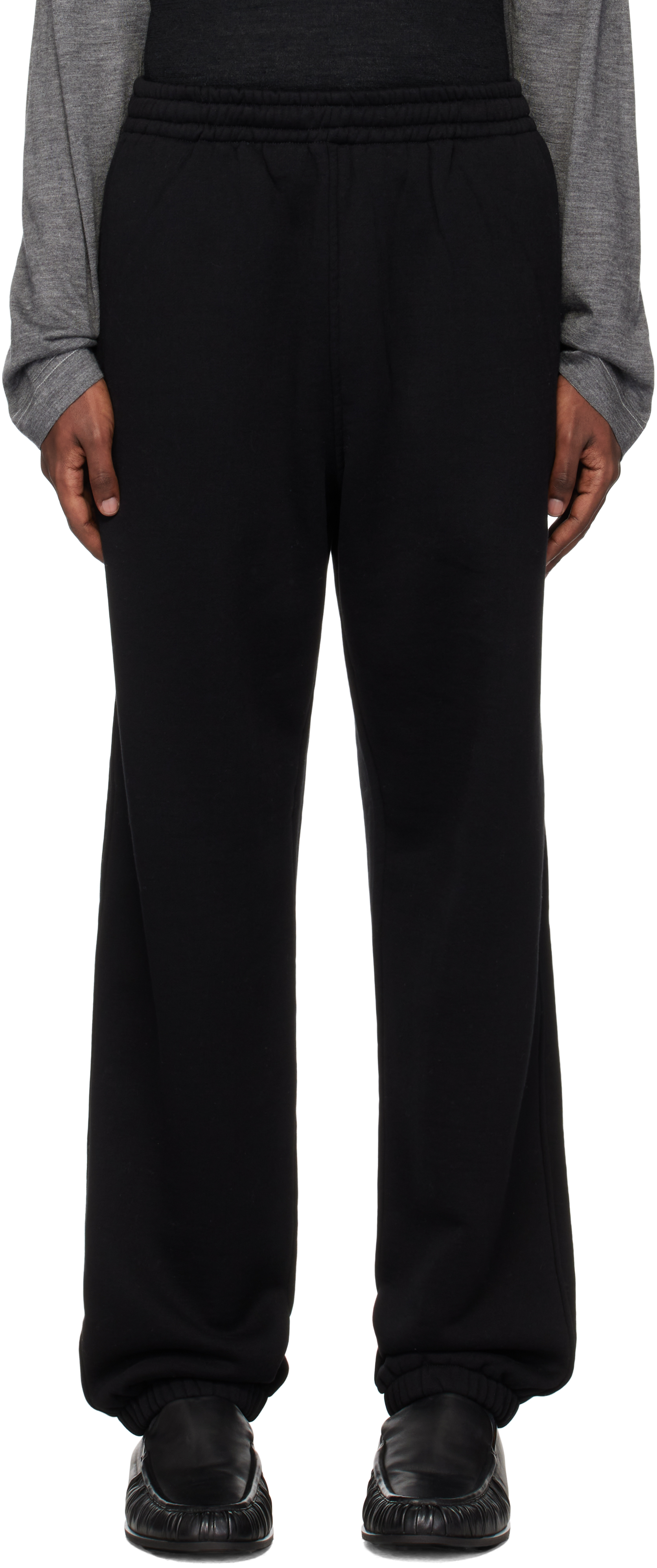 Shop Auralee Black Smooth Soft Sweatpants