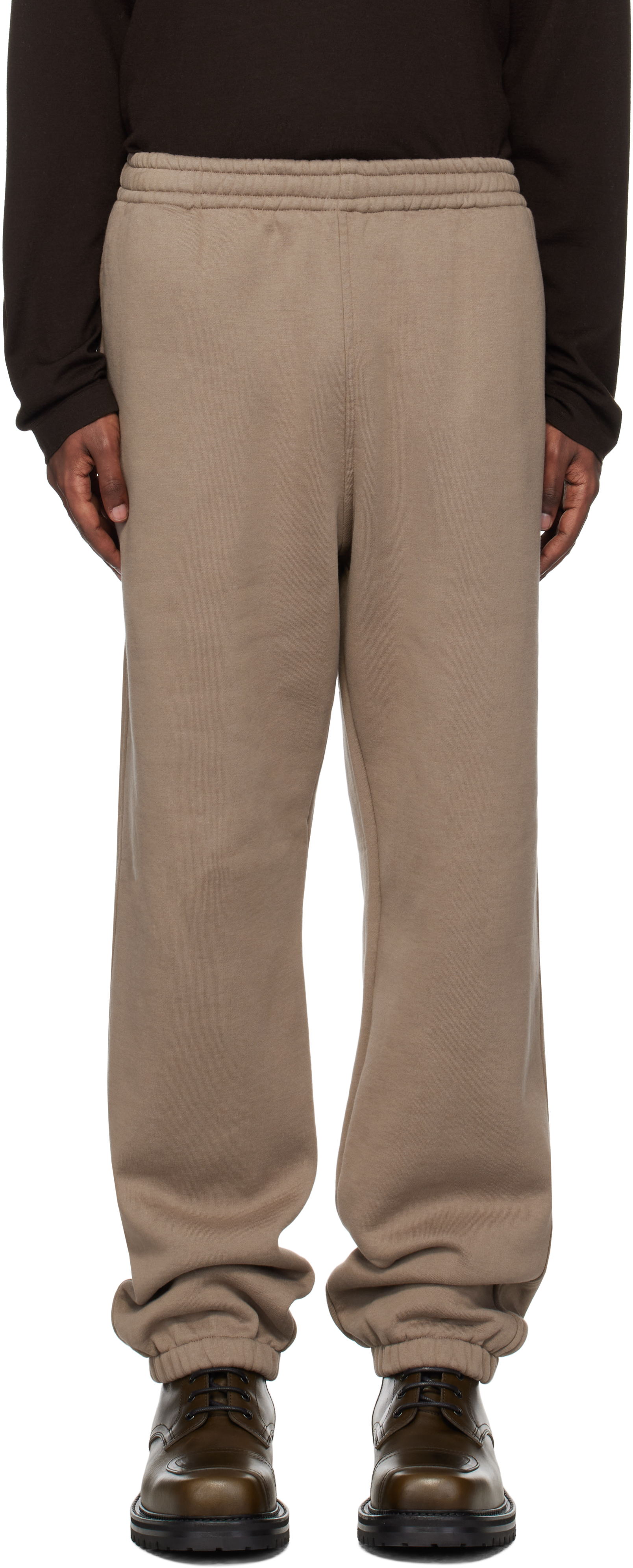 AURALEE BROWN SMOOTH SOFT SWEATPANTS 