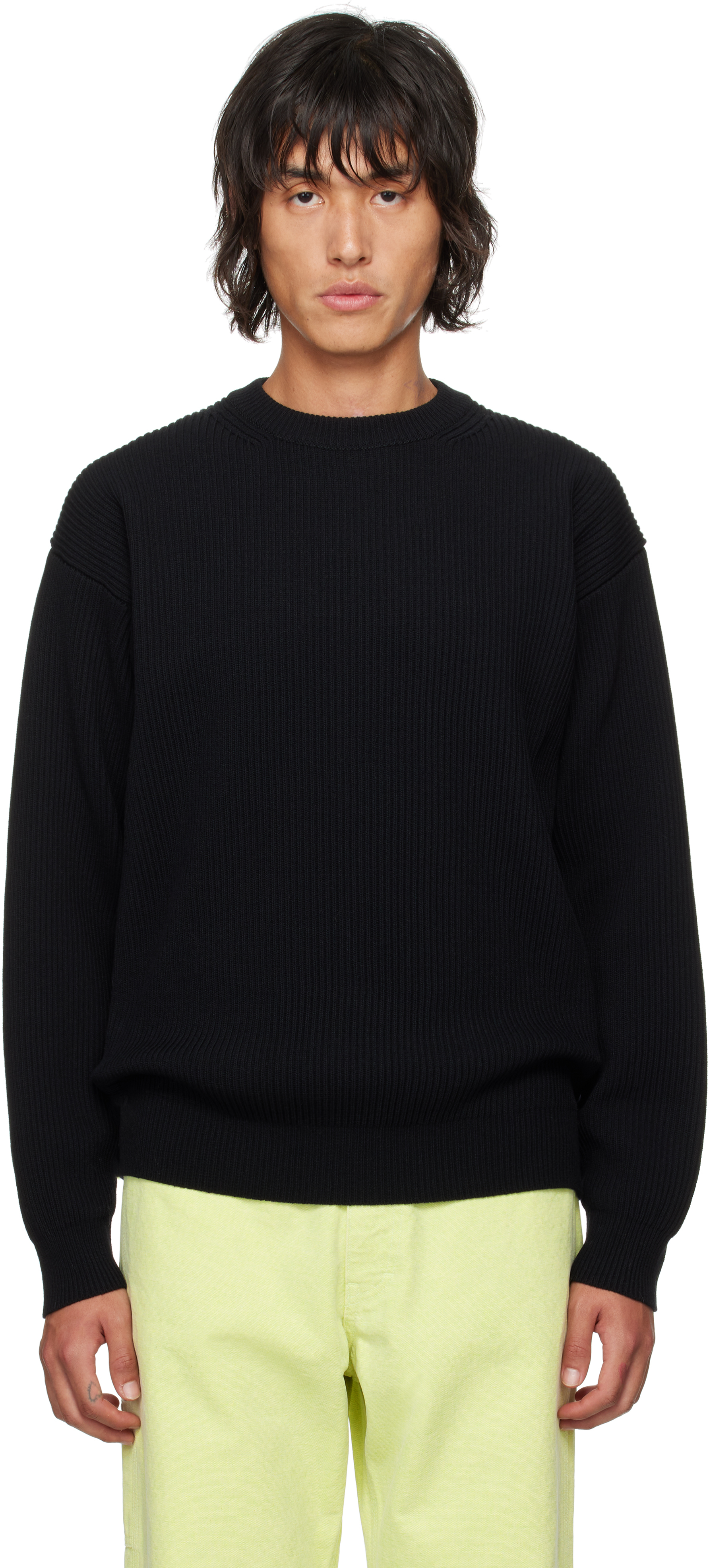 Shop Auralee Black Super Fine Wool Sweater