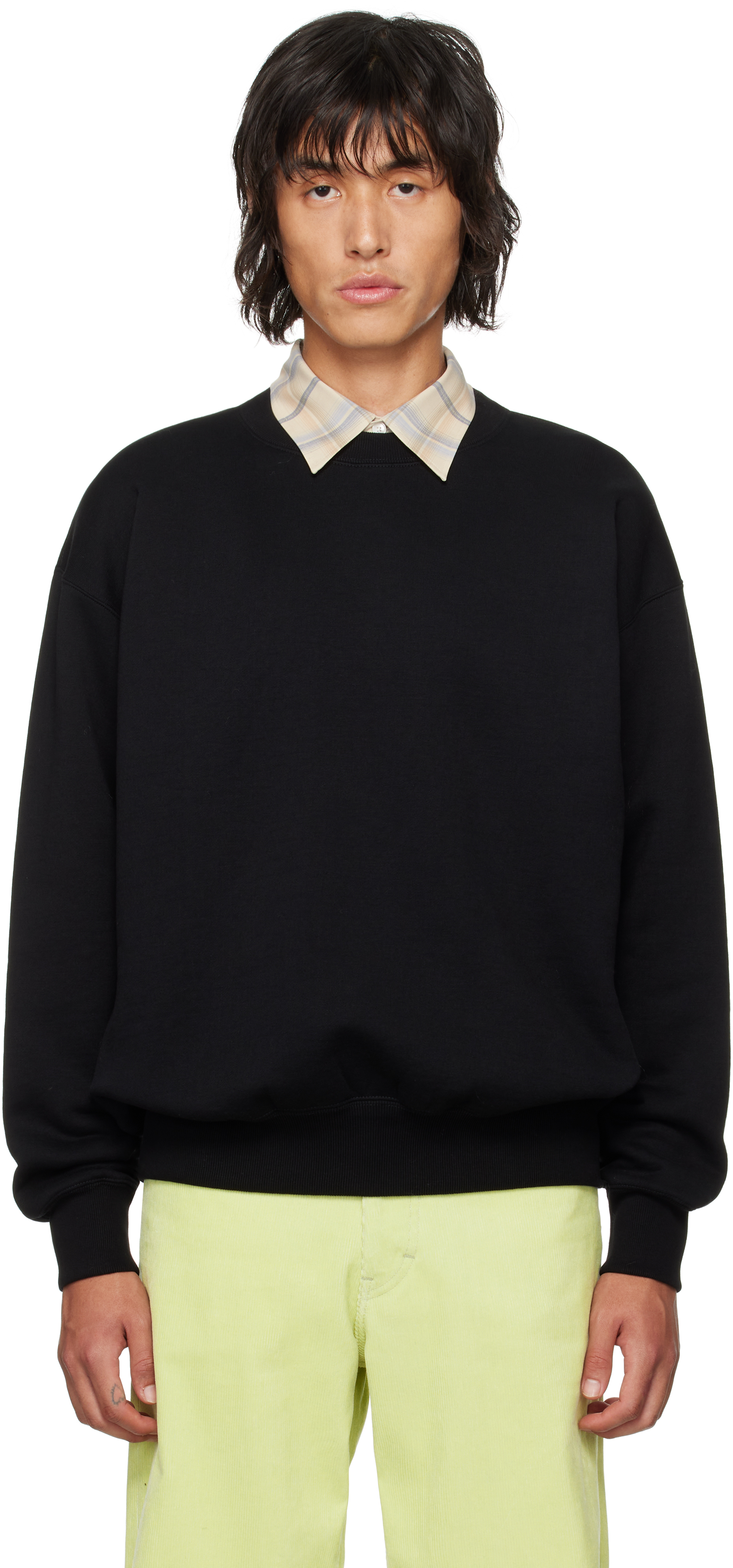 Shop Auralee Black Smooth Soft Sweatshirt