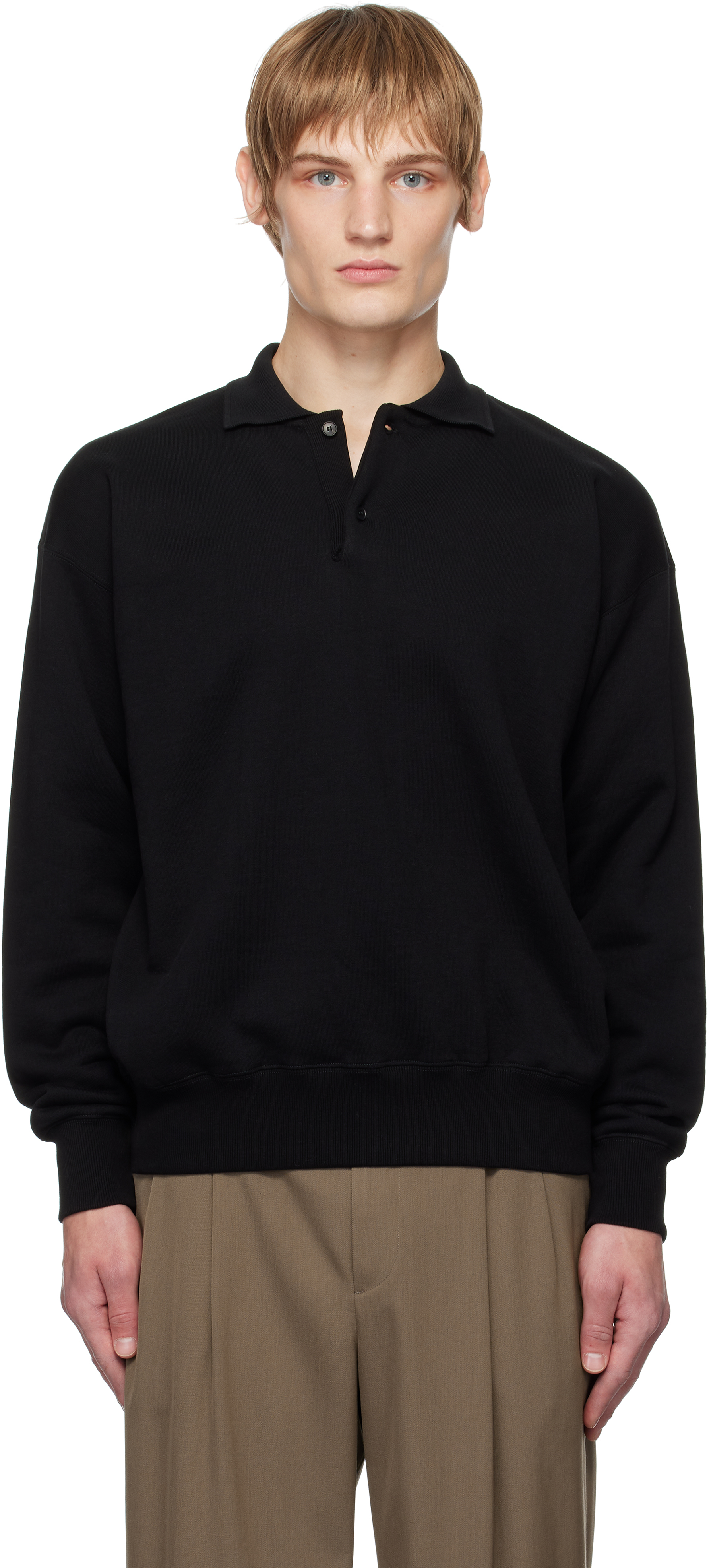 Black Smooth Soft Sweat Polo