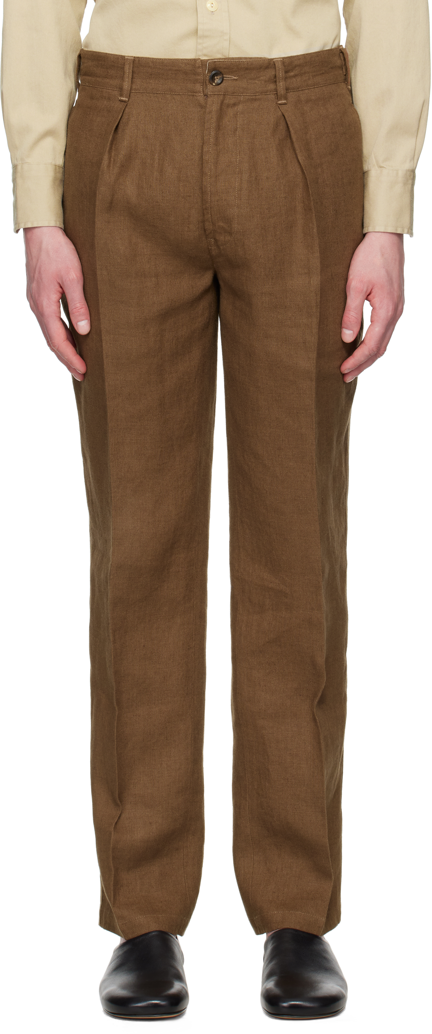 Brown Antique Linen Games Trousers