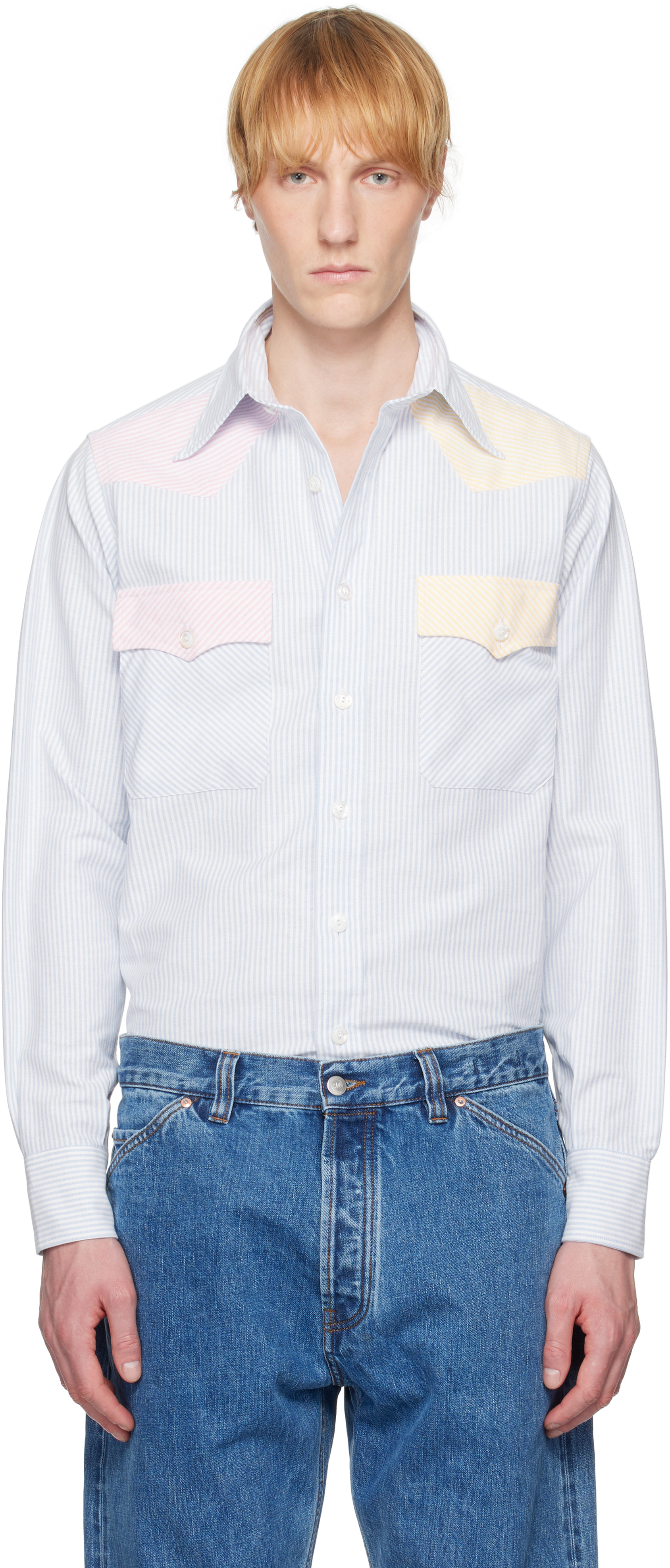 Blue Multi Stripe Western Fun Shirt