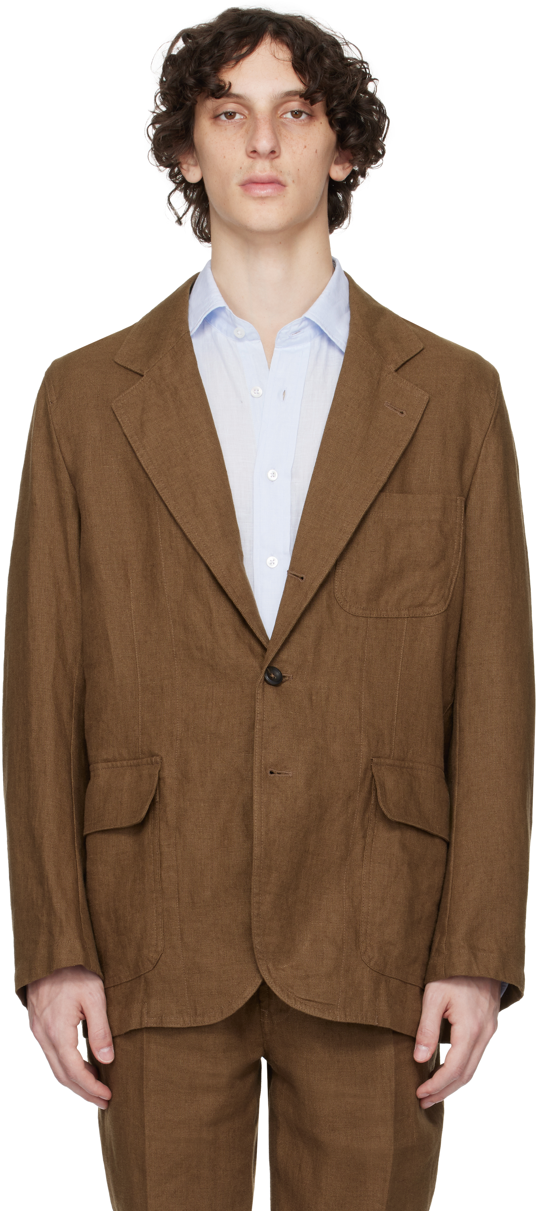 Shop Drake's Brown Antique Linen Games Mk. I Blazer