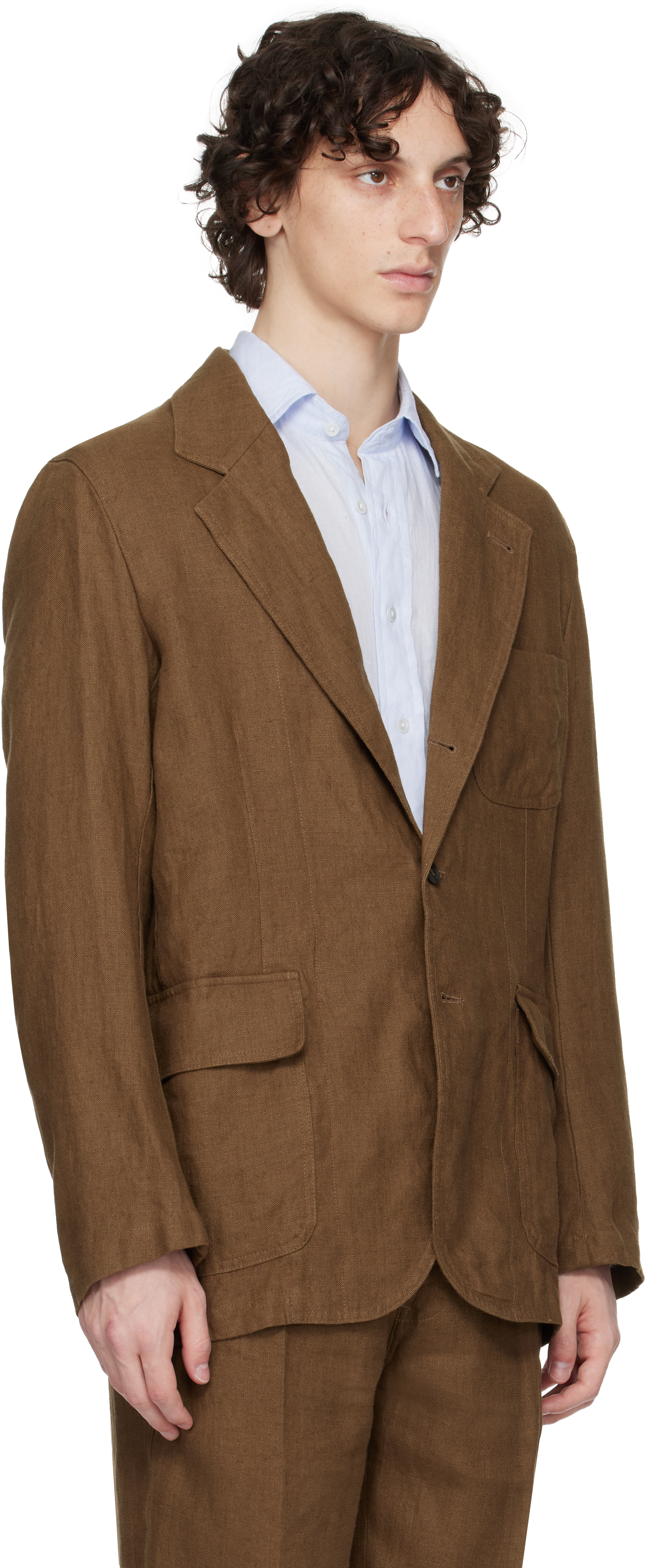 Shop Drake's Brown Antique Linen Games Mk. I Blazer