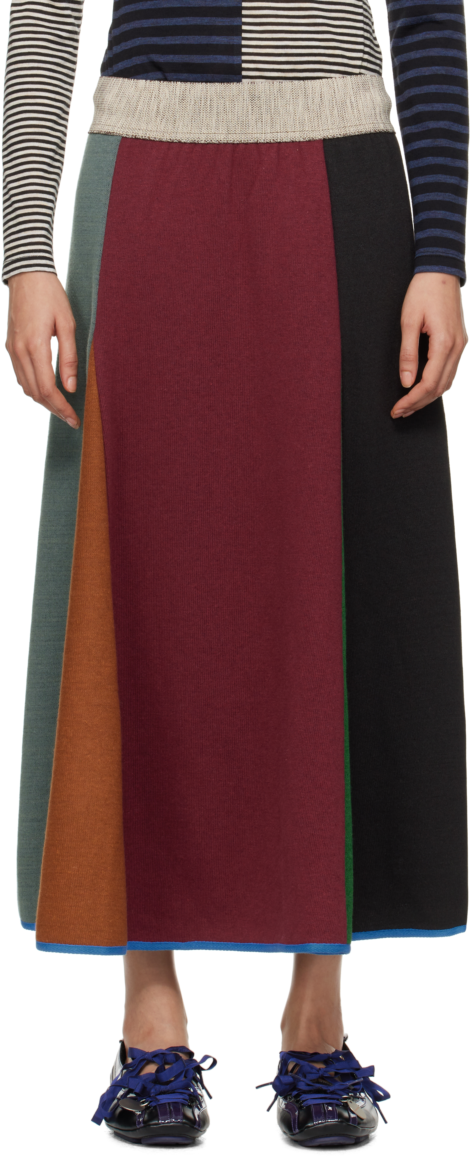 Multicolor Axis Midi Skirt