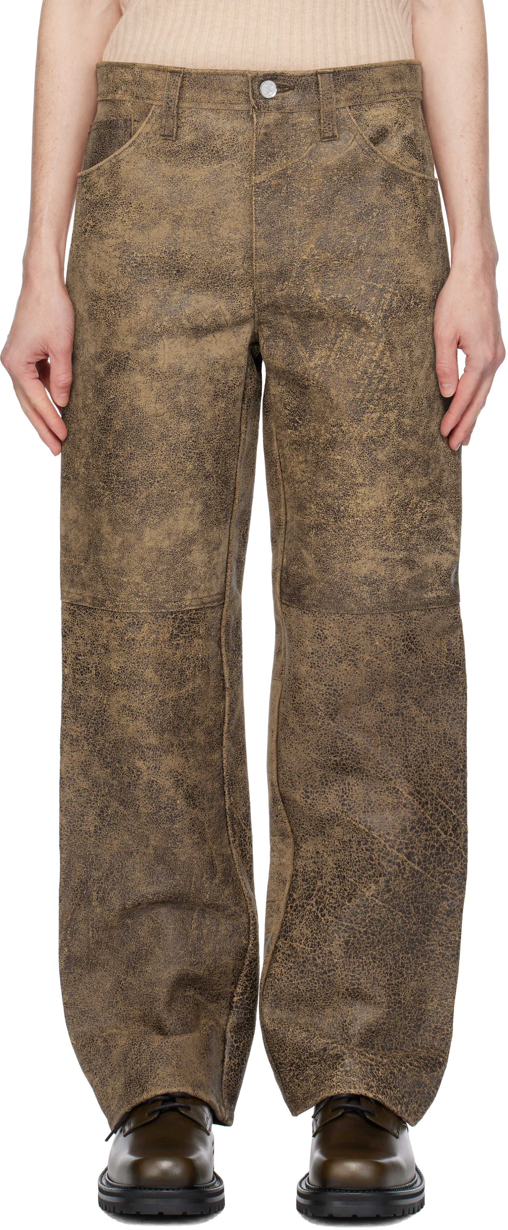 Brown Eito Leather Pants